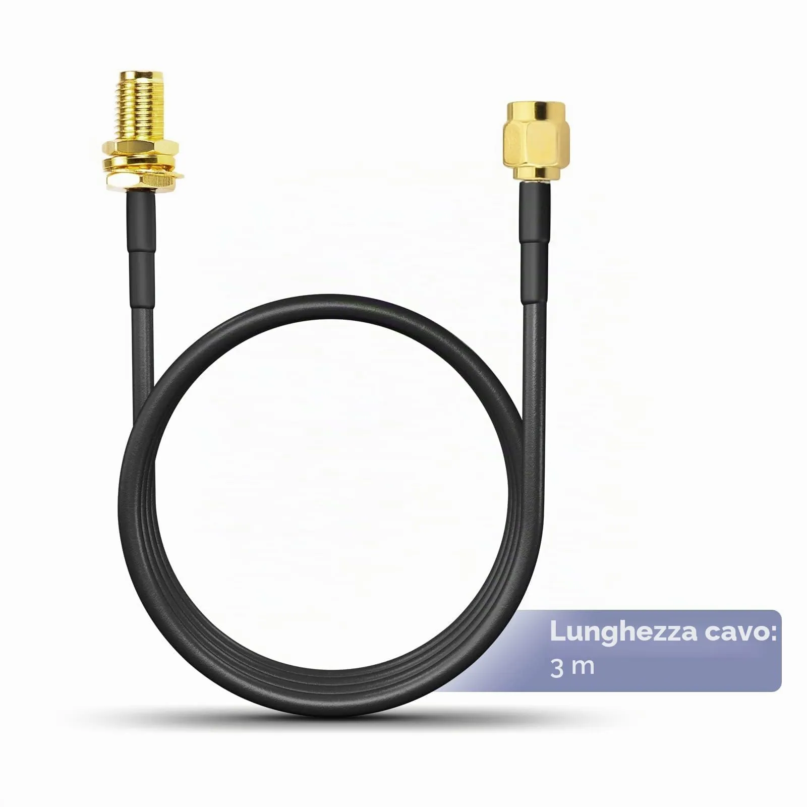 Superbat Cavo Prolunga SMA RG174 3m Maschio a Femmina per Antenna 4G LTE, WIFI, GPS, GSM, Modem 5G, Radioamatore, SDR - immagine 5