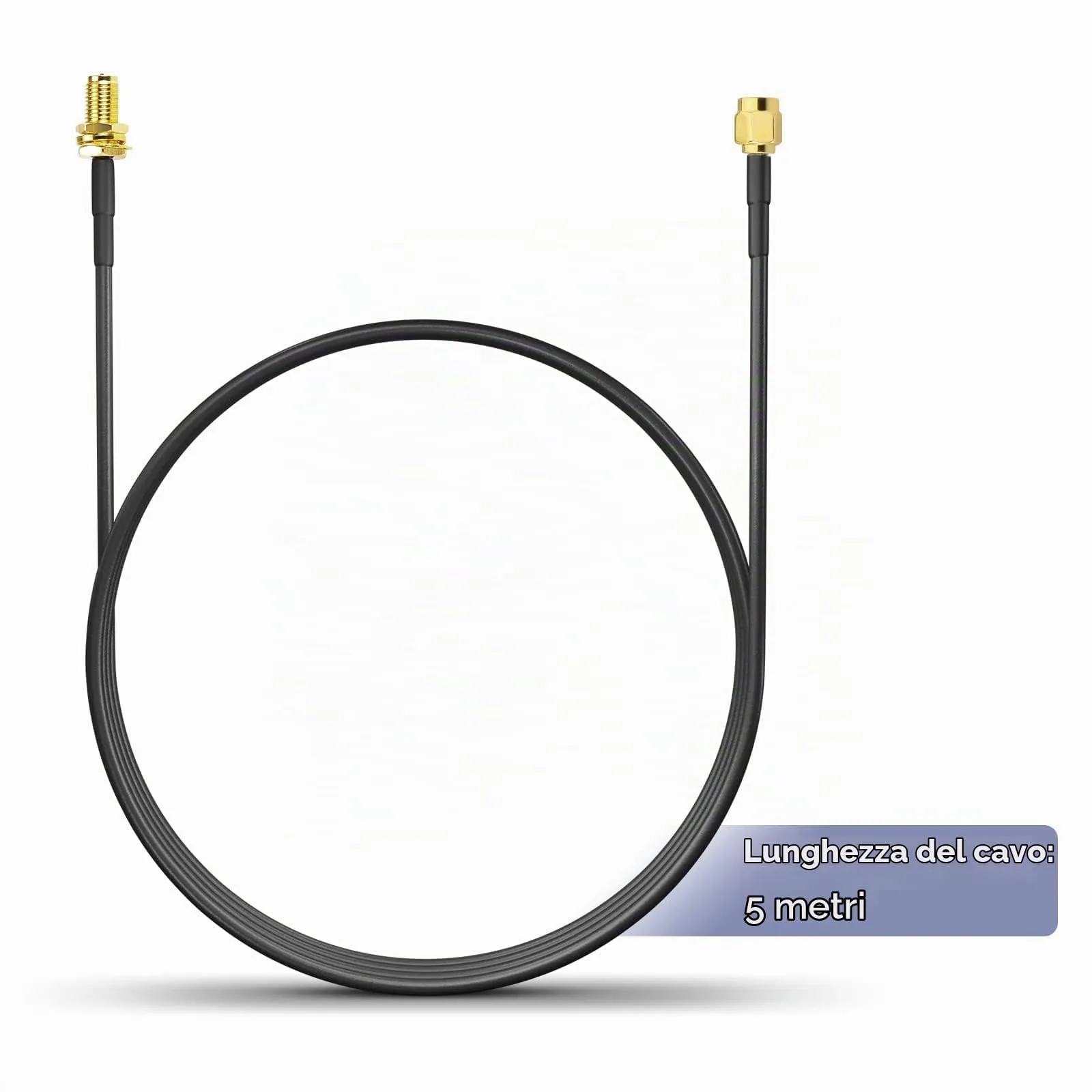 Superbat Cavo Prolunga RPSMA RG174 5m Maschio a Femmina per Antenna 4G LTE, WIFI, GPS, GSM, Modem 5G, Radioamatore, SDR - immagine 5
