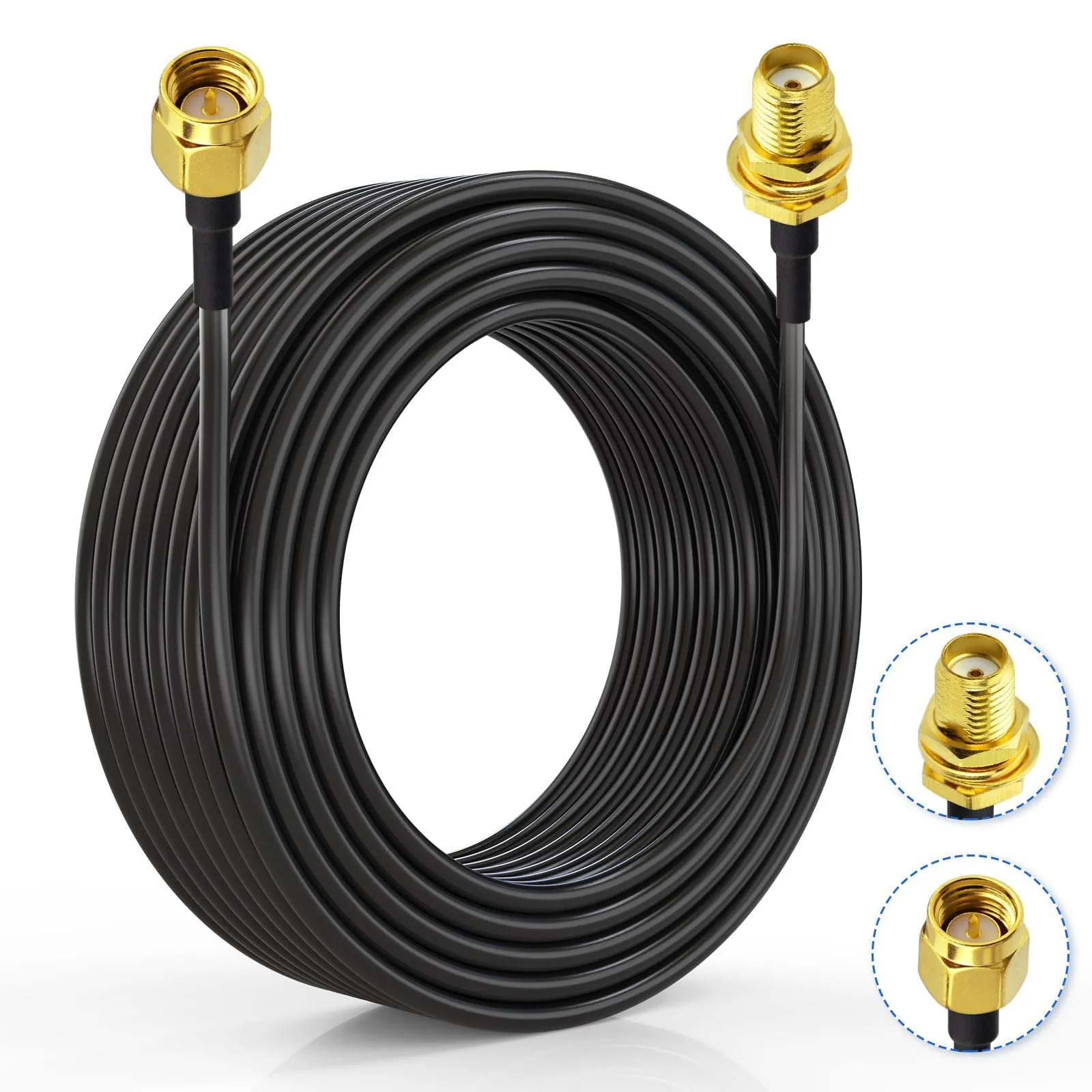 Superbat Cavo Prolunga SMA RG174 10m Maschio a Femmina per Antenna 4G LTE, WiFi, GPS, GSM, Router, Modem 5G, Radioamatore, SDR - immagine 1