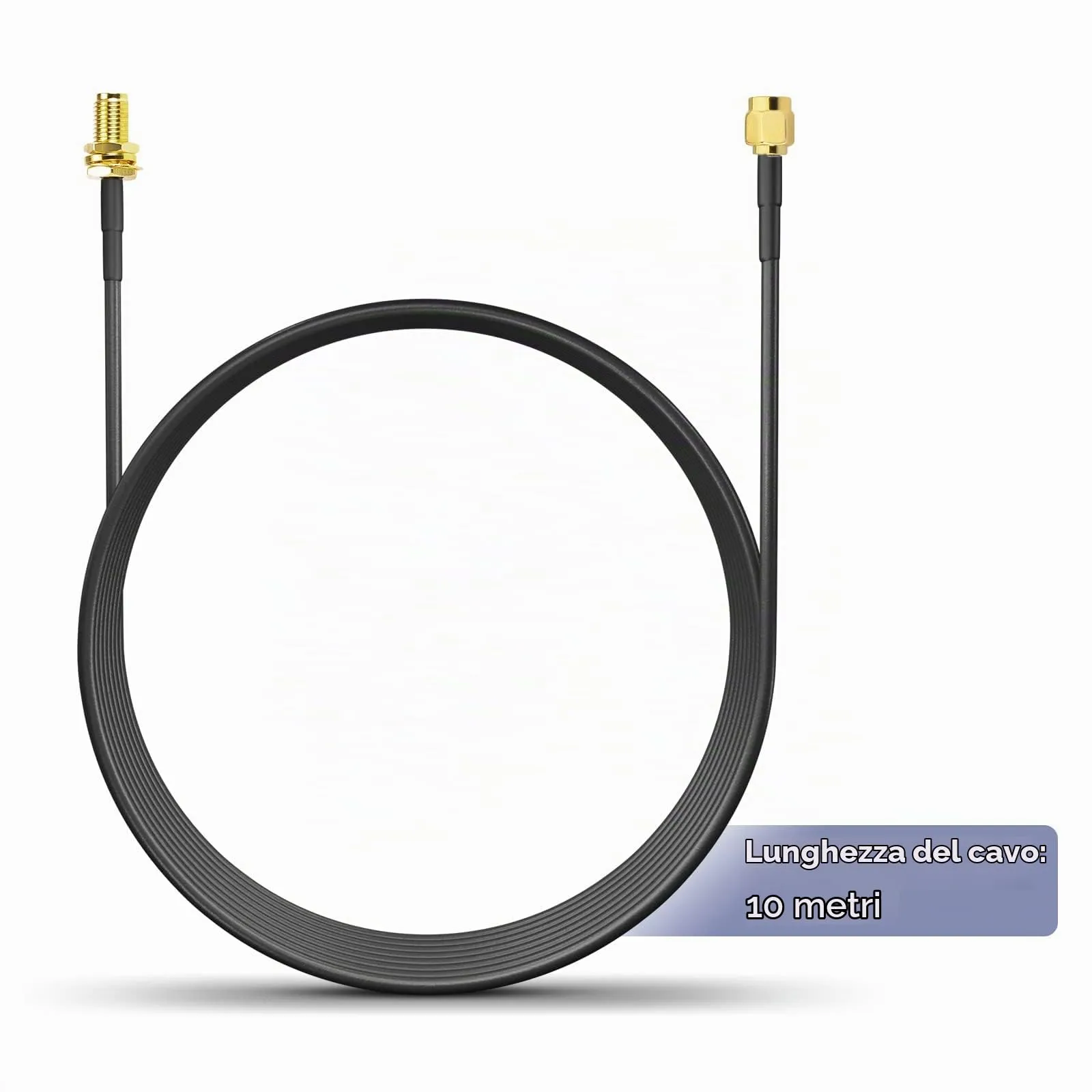 Superbat Cavo Prolunga SMA RG174 10m Maschio a Femmina per Antenna 4G LTE, WiFi, GPS, GSM, Router, Modem 5G, Radioamatore, SDR - immagine 5