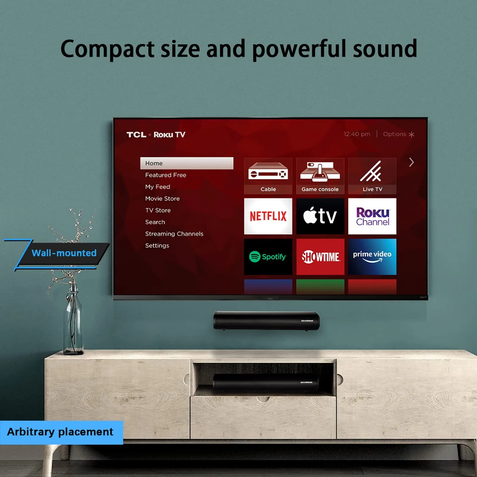 Winnes Bluetooth Wireless Soundbar with Subwoofer, 3 EQ Modes, Bluetooth 5.0, Optical, AUX, USB, HDMI for TV, PC, Projector, Mobile Phones - immagine 3