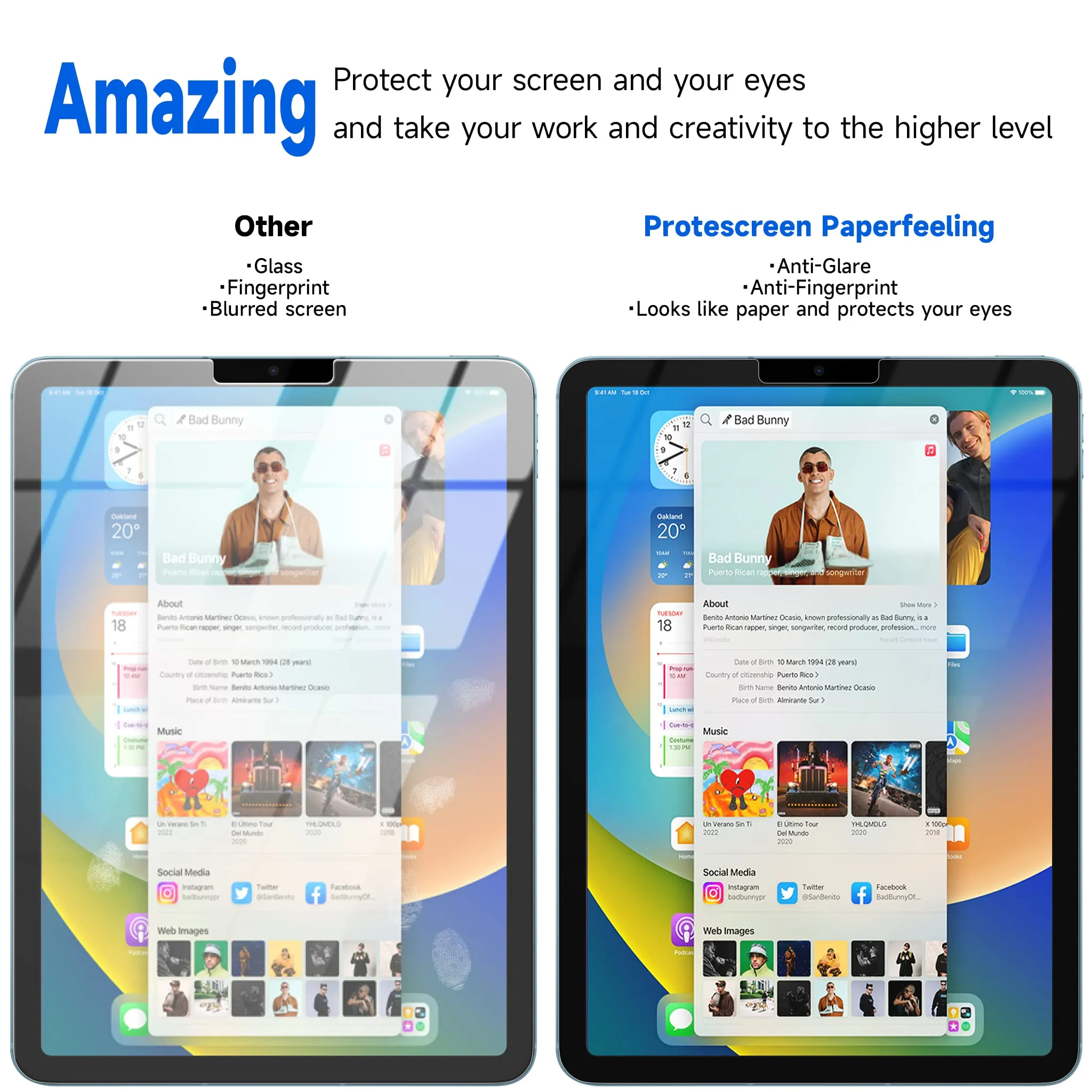 Protescreen Pellicola Protettiva Opaca effetto Carta per iPad 9/8/7 10,2 Pollici (2 Pezzi) - immagine 4