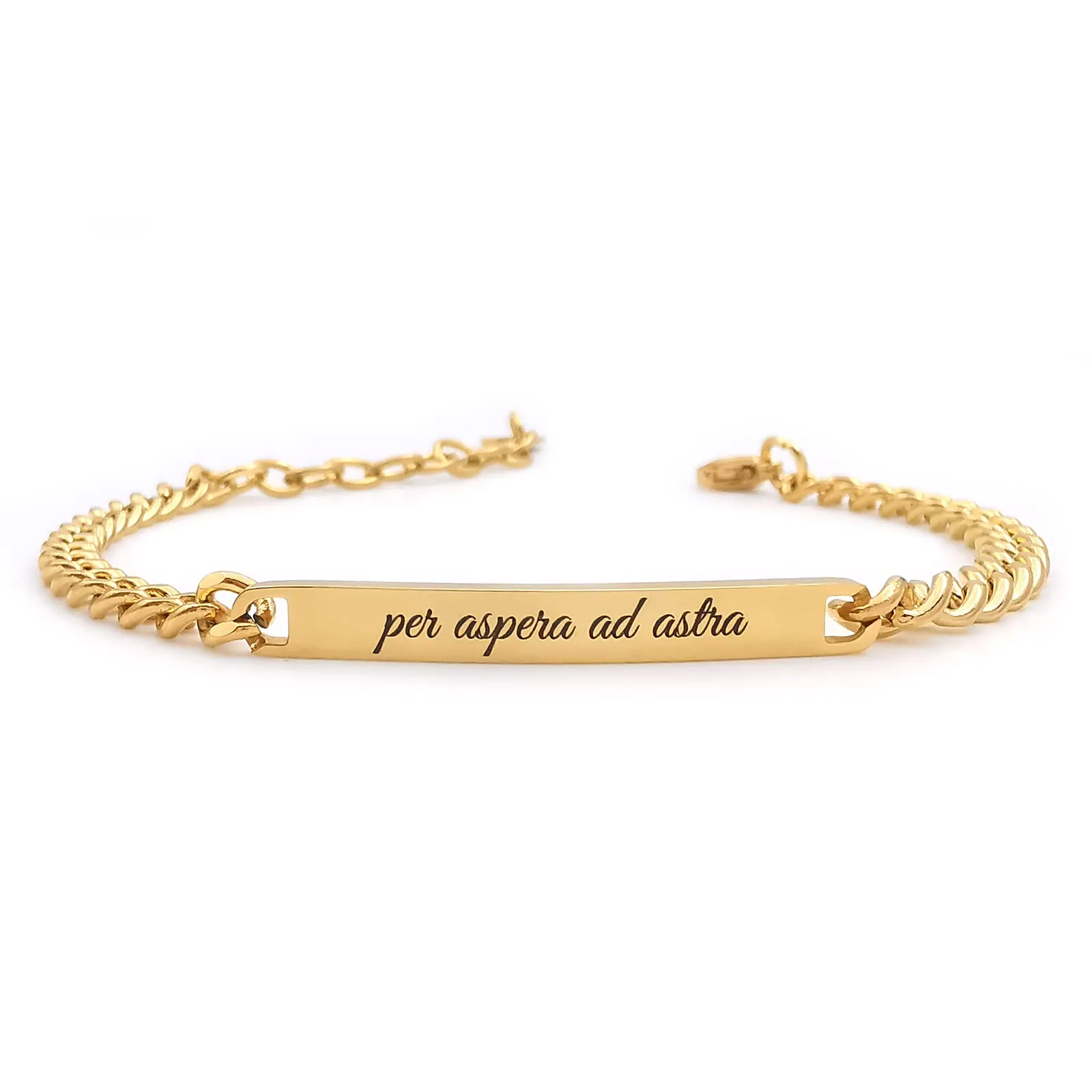 ALMENDRA Bracciale da uomo in acciaio personalizzabile con incisione, catena 4mm Oro - immagine 1