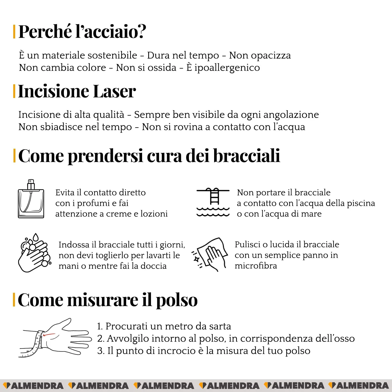 ALMENDRA Bracciale da uomo in acciaio personalizzabile con incisione, catena 4mm Oro - immagine 7