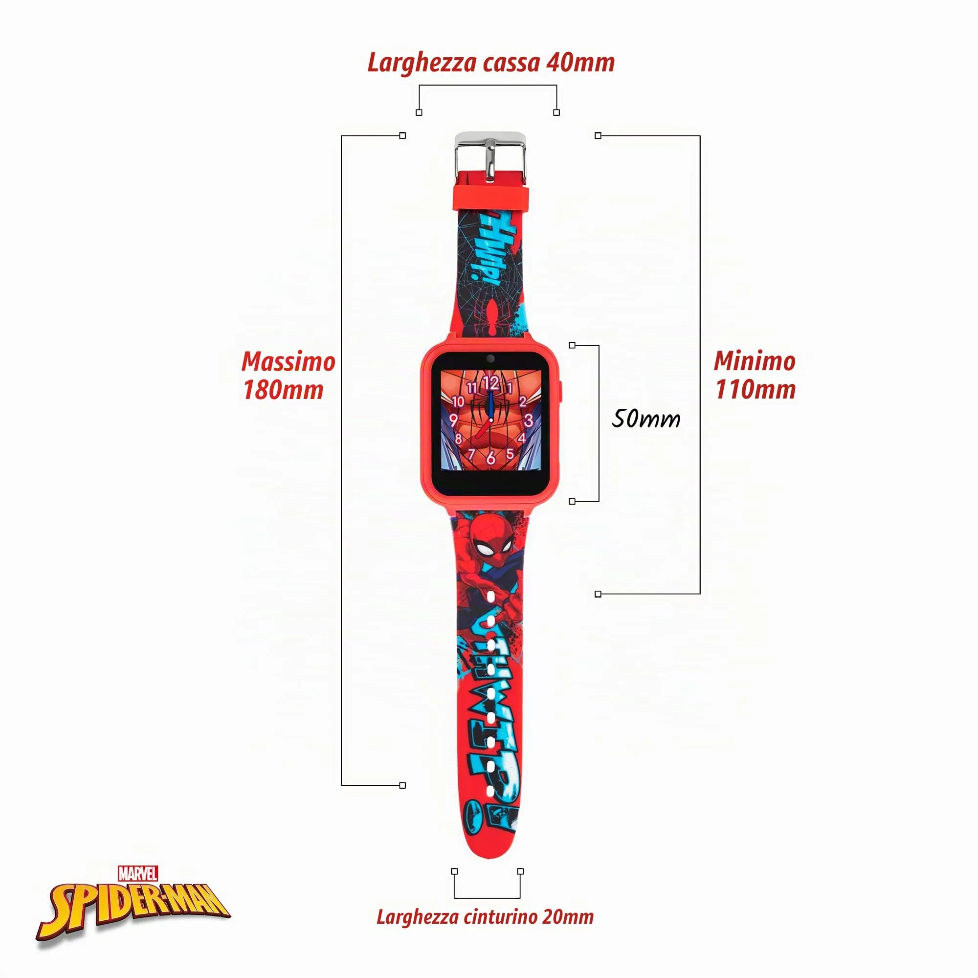 Disney Spiderman Orologio Digitale Unisex per Bambini con Cinturino in Silicone Rosso SPD4588 - immagine 8