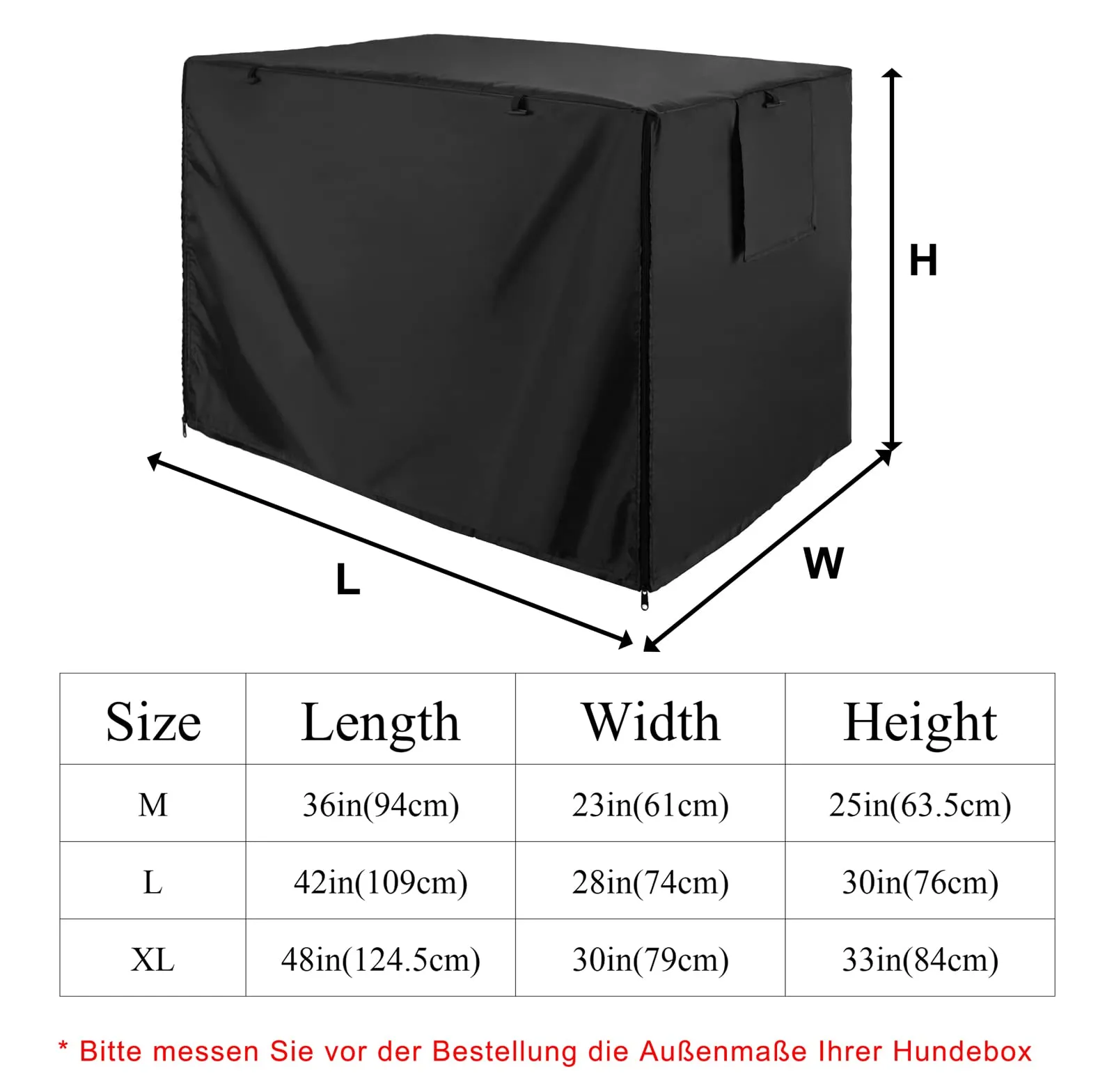 Sensong Copertura per Gabbia Cani in Poliestere Impermeabile, Nero, 36 pollici (94x61x63.5cm) - immagine 3