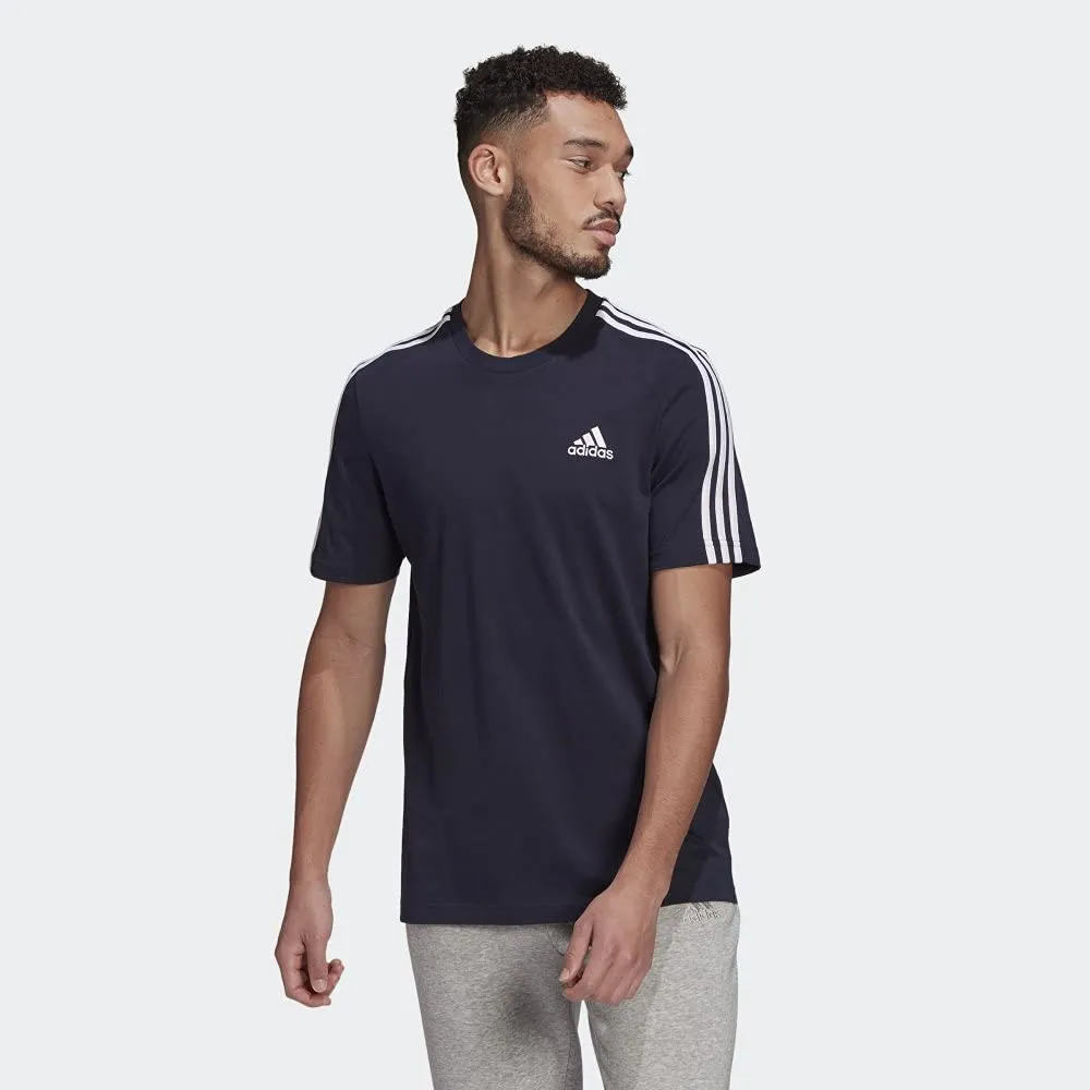 Adidas Essentials 3 Stripes Men's T-Shirt - Legend Ink, S - immagine 2