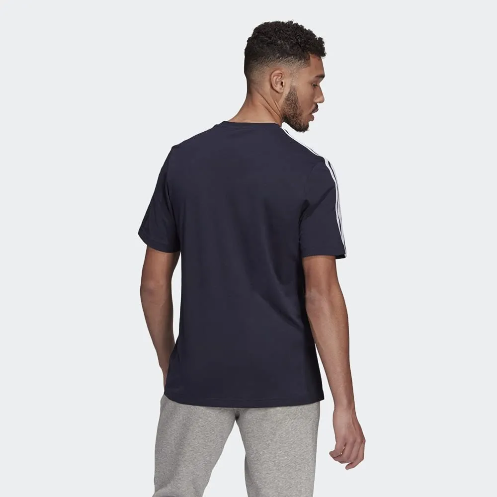 Adidas Essentials 3 Stripes Men's T-Shirt - Legend Ink, S - immagine 3