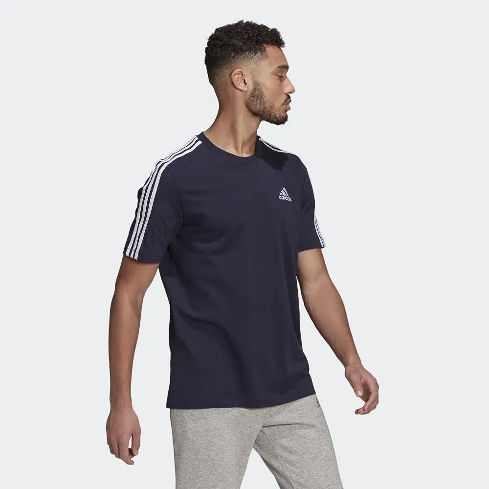 Adidas Essentials 3 Stripes Men's T-Shirt - Legend Ink, S - immagine 4
