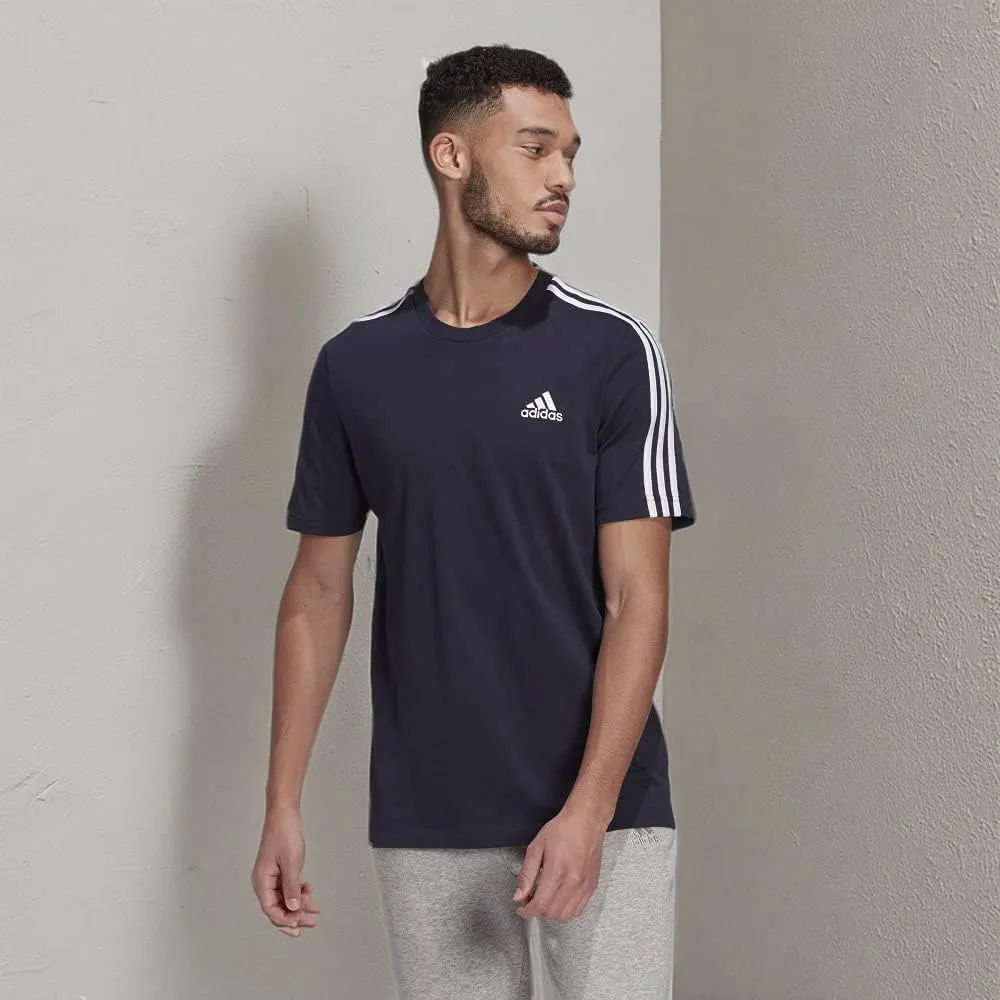 Adidas Essentials 3 Stripes Men's T-Shirt - Legend Ink, S - immagine 10