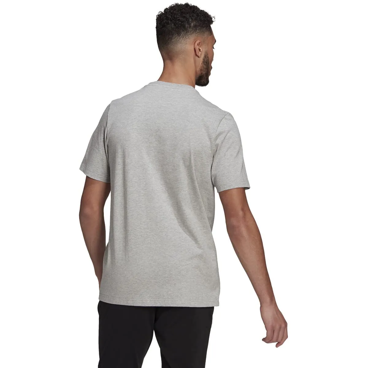Adidas Essentials Linear Giacca da Uomo con Cappuccio e Zip Intera, Grigio Medio mélange/Nero (2021), L - immagine 2