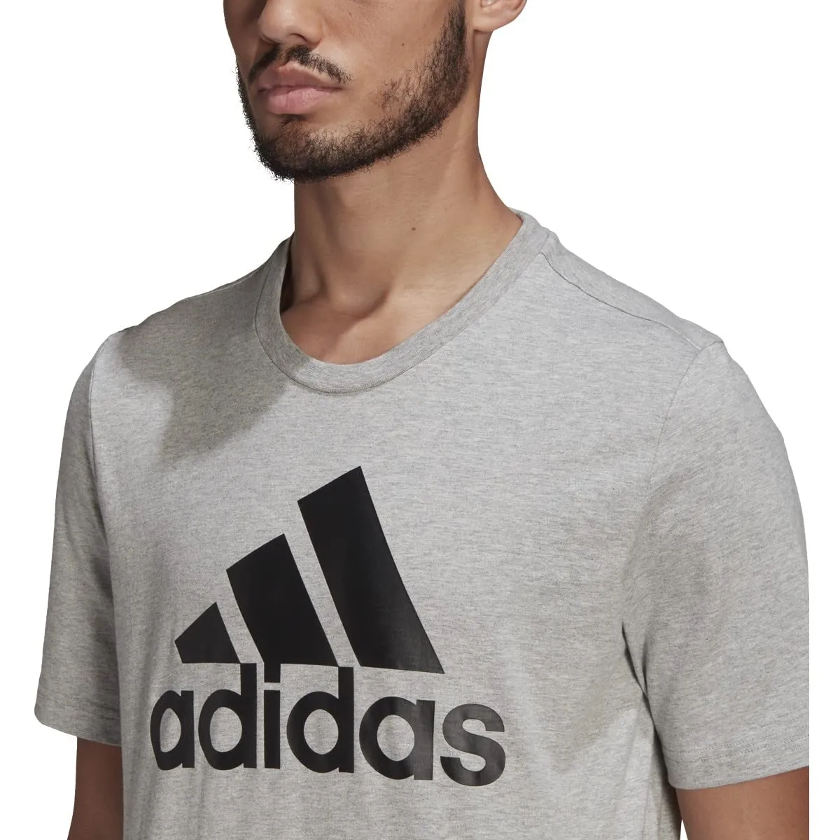 Adidas Essentials Linear Giacca da Uomo con Cappuccio e Zip Intera, Grigio Medio mélange/Nero (2021), L - immagine 3