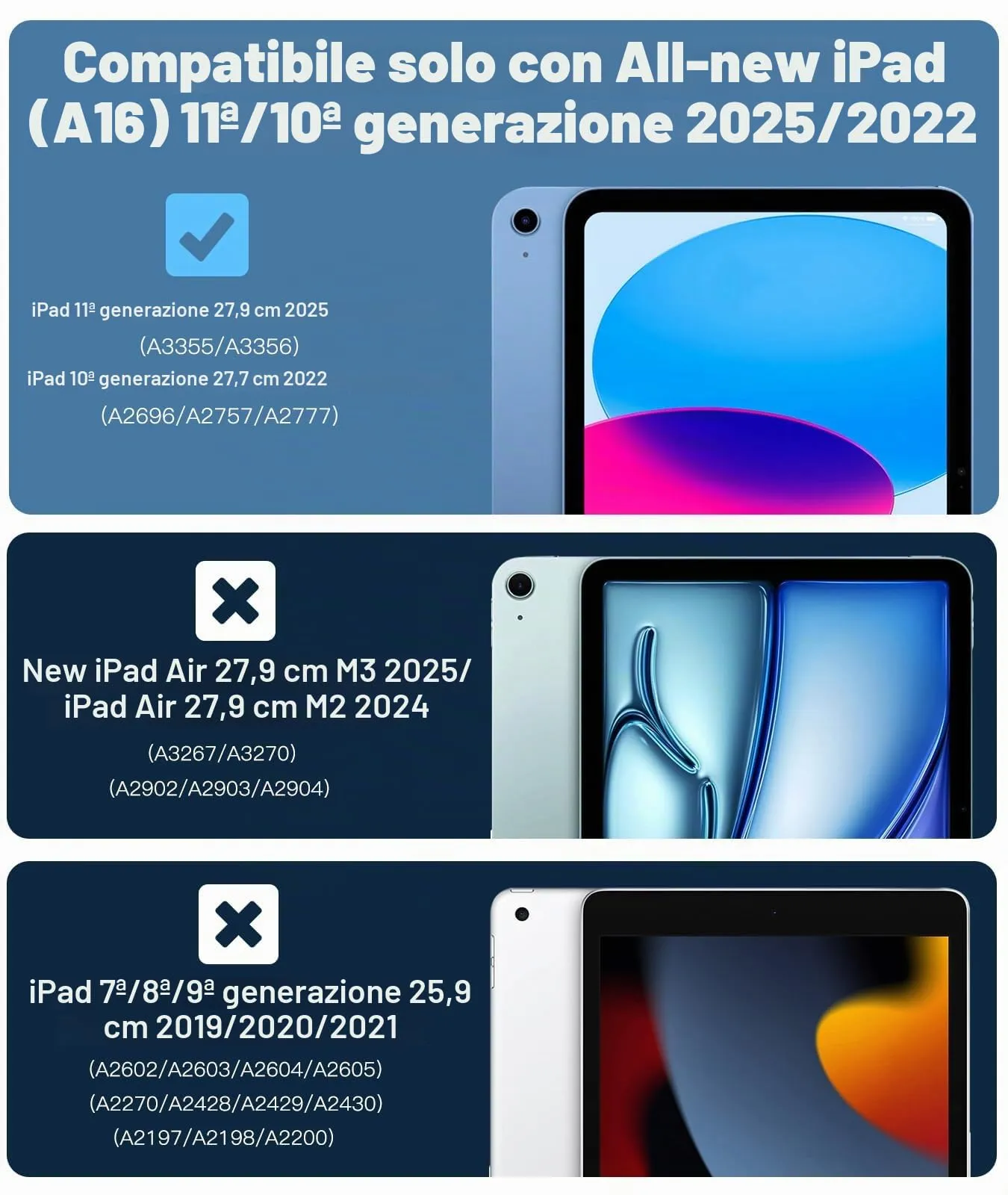 TiMOVO Cover per iPad 11. Gen 11" e 10. Gen 10,9", Grigio Blu - immagine 2