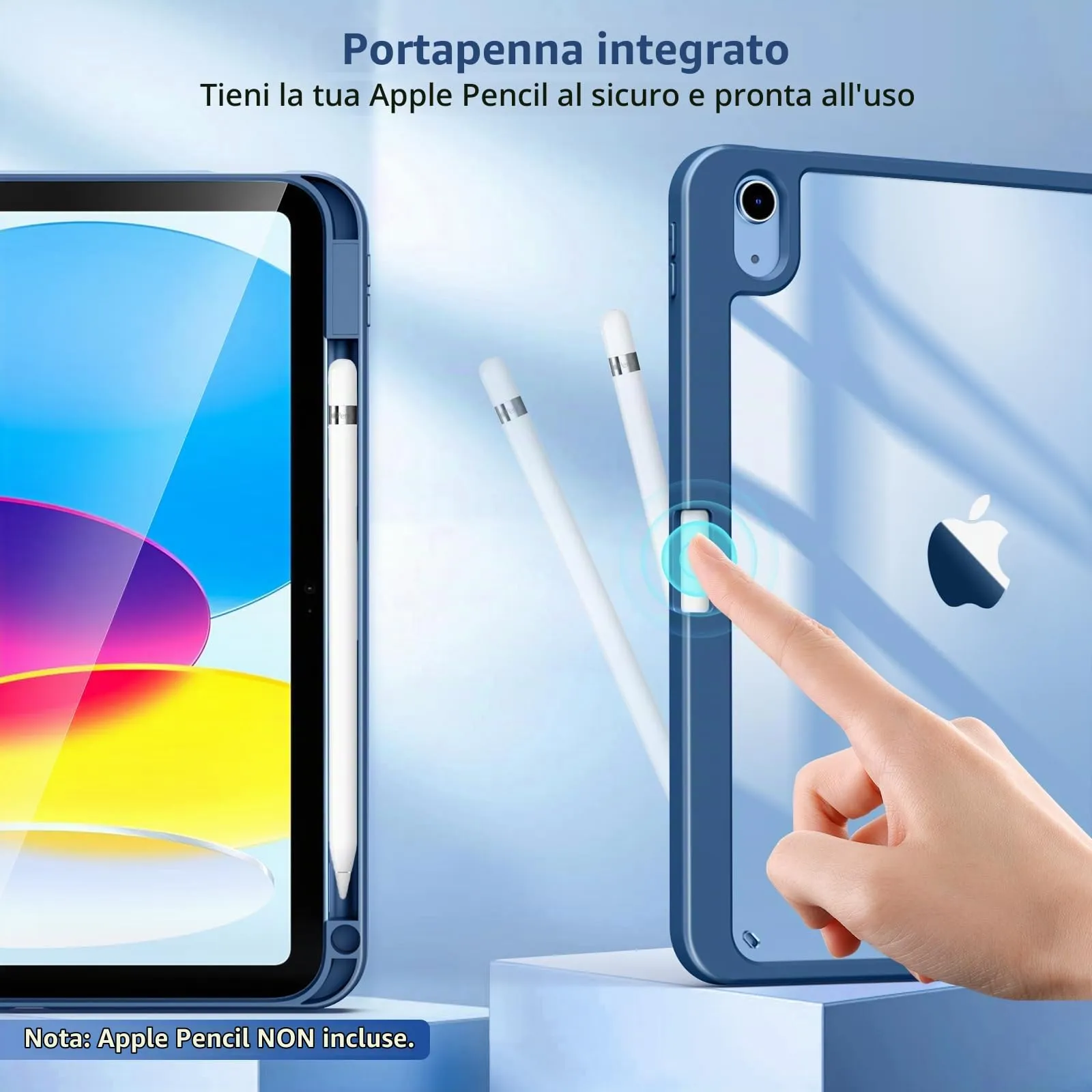 TiMOVO Cover per iPad 11. Gen 11" e 10. Gen 10,9", Grigio Blu - immagine 4