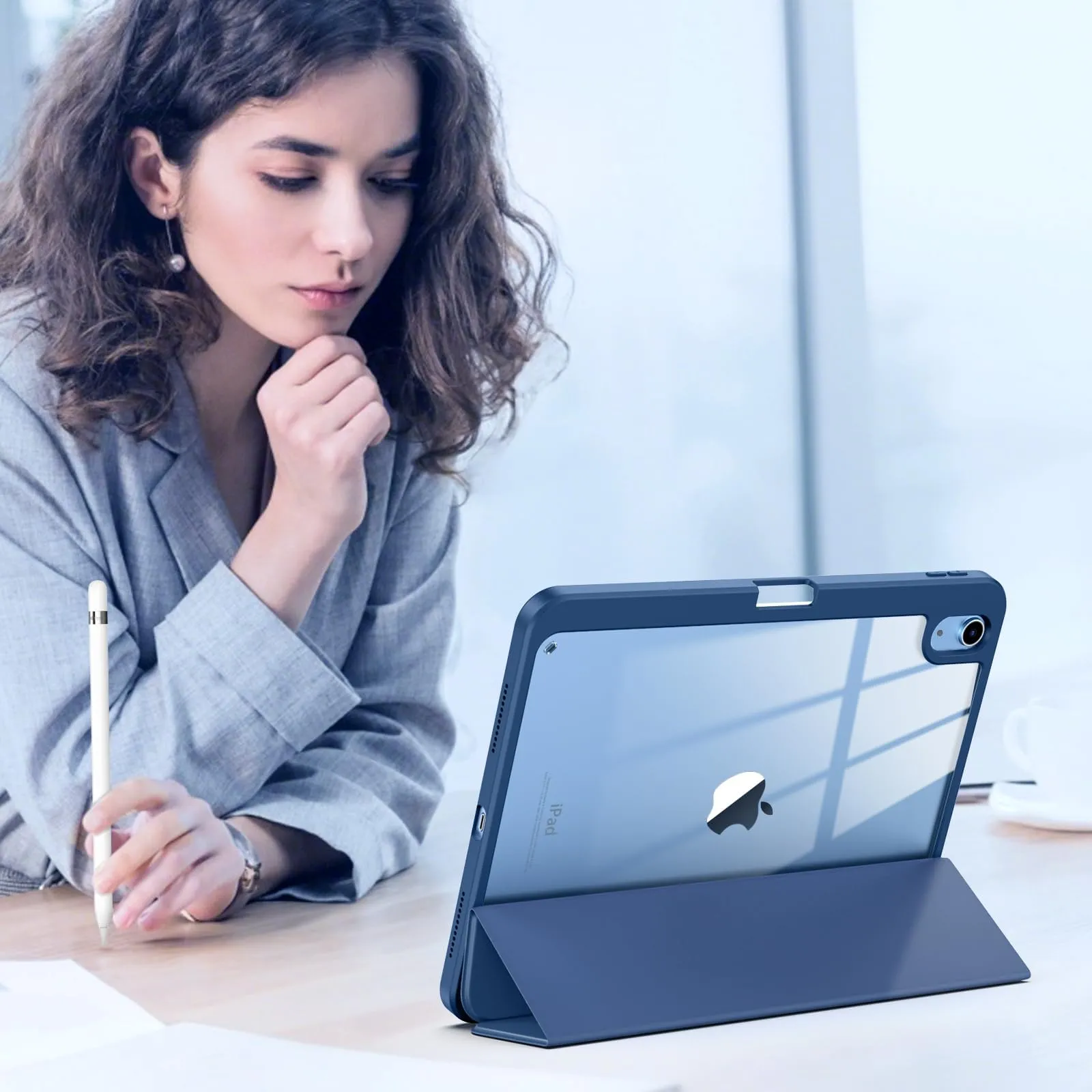 TiMOVO Cover per iPad 11. Gen 11" e 10. Gen 10,9", Grigio Blu - immagine 8