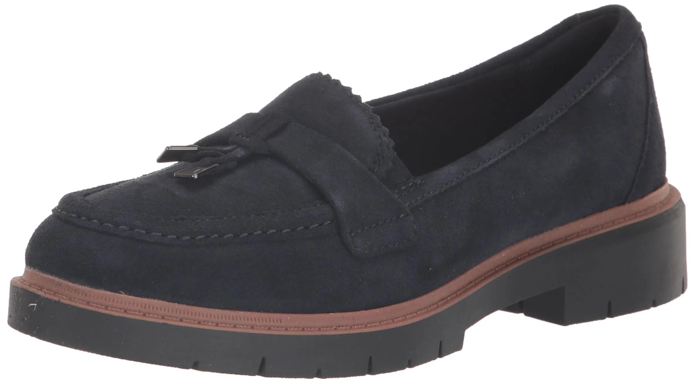 Clarks Westlynn Bella Slipper da Donna, Velluto Blu Navy, 37 EU Larga - immagine 1