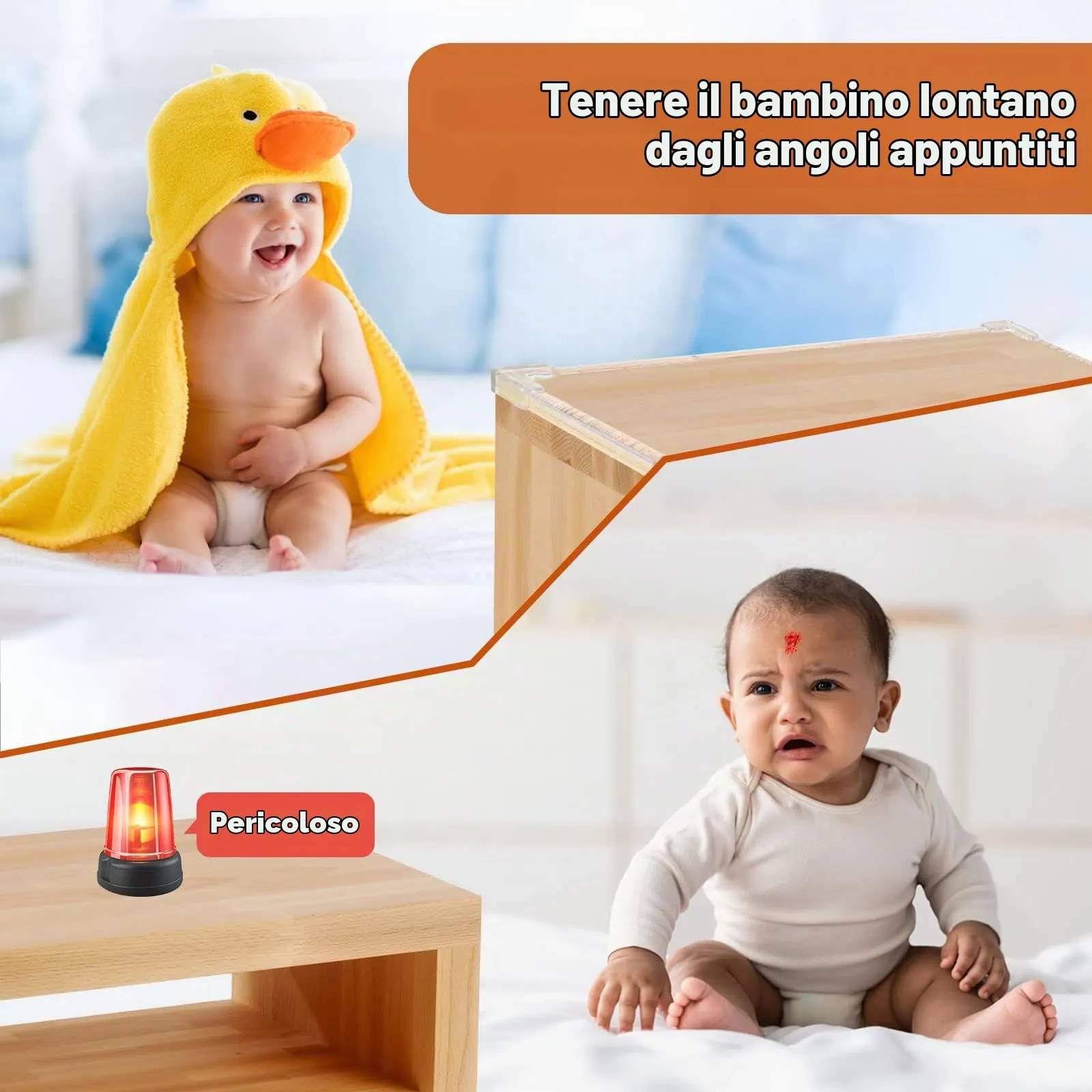Jewan Paraspigoli per Bambini in PVC Trasparente, 6M - immagine 5
