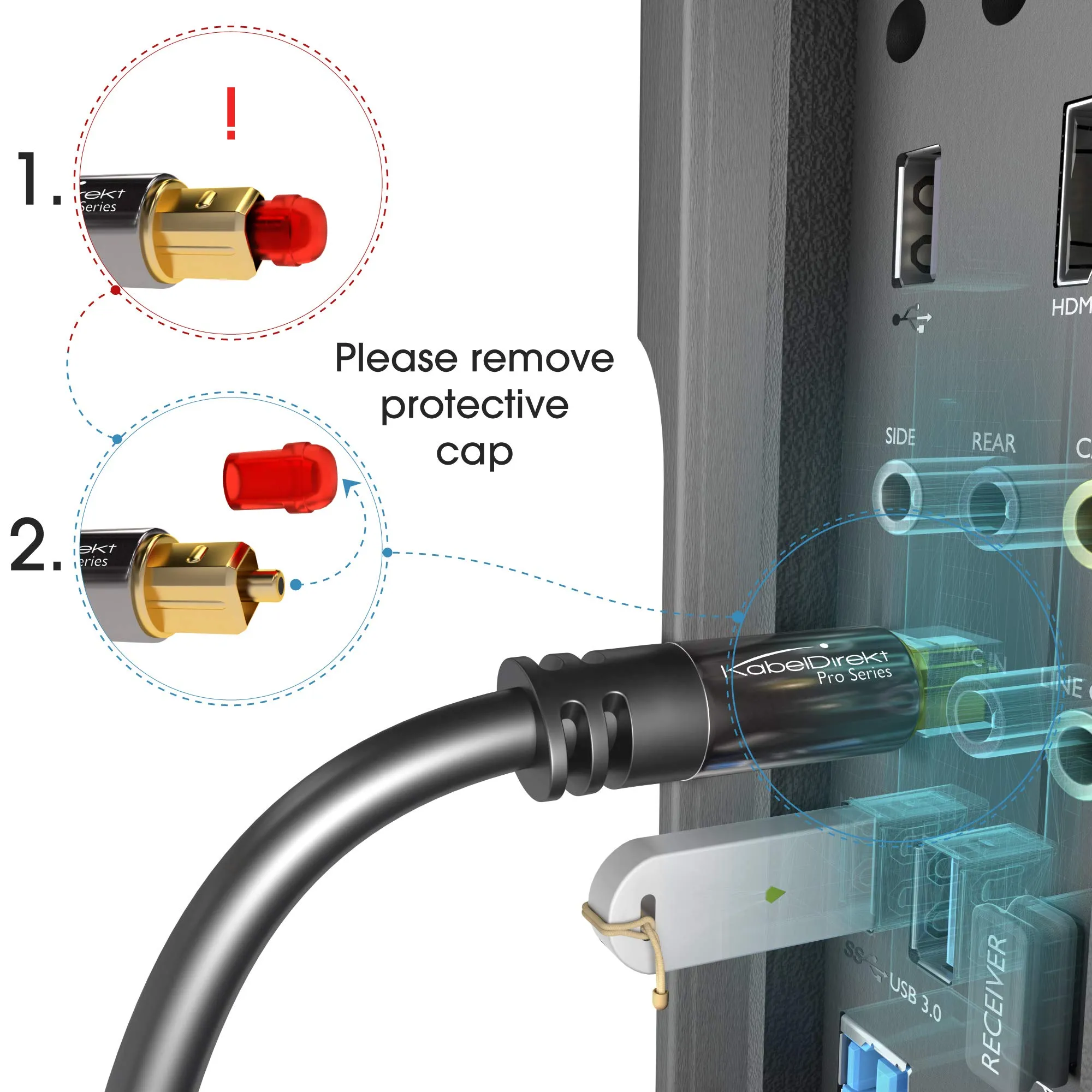 KabelDirekt Cavo Audio Ottico TOSLINK, 2x1,5m - immagine 8