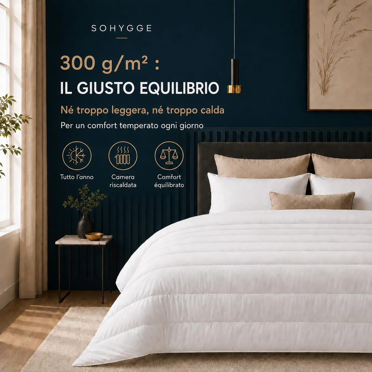 SOHYGGE Piumone Matrimoniale Invernale 220 x 240 cm, 100% Microfibra, 300 GSM - immagine 3