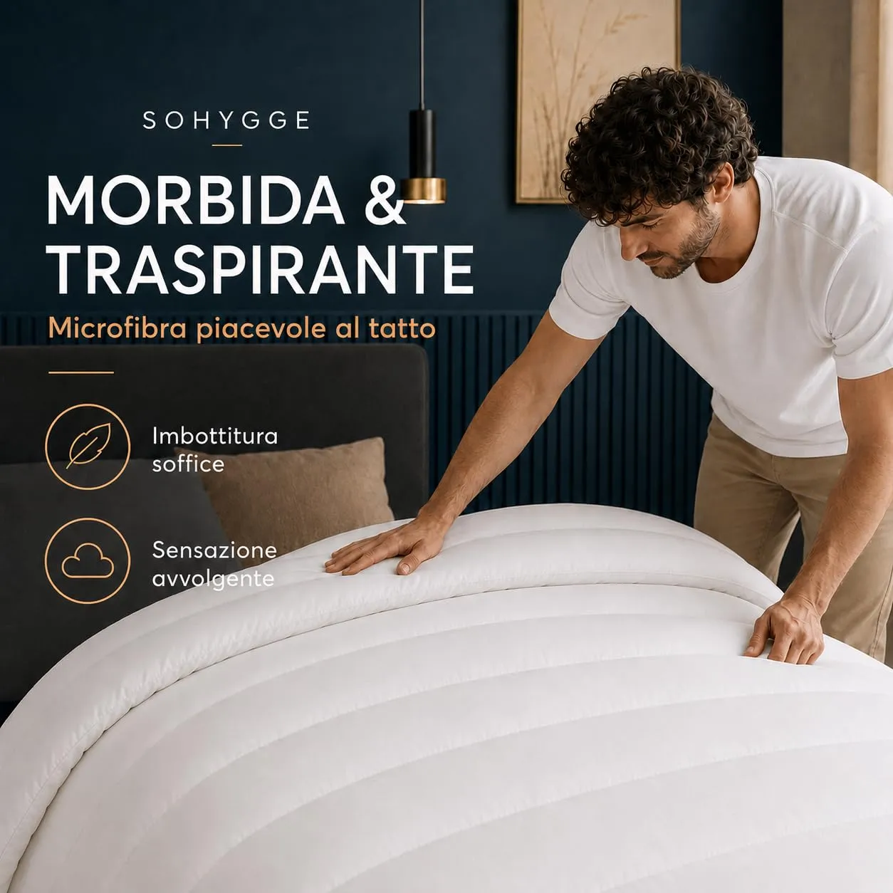 SOHYGGE Piumone Matrimoniale Invernale 220 x 240 cm, 100% Microfibra, 300 GSM - immagine 4