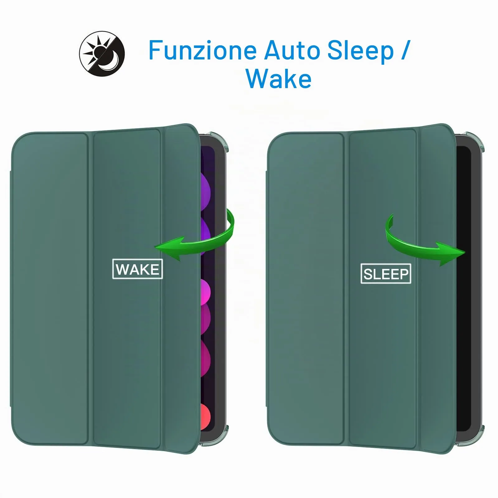 JETech Custodia per iPad mini A17 Pro / 6ª Gen, Verde Nebbioso - immagine 6