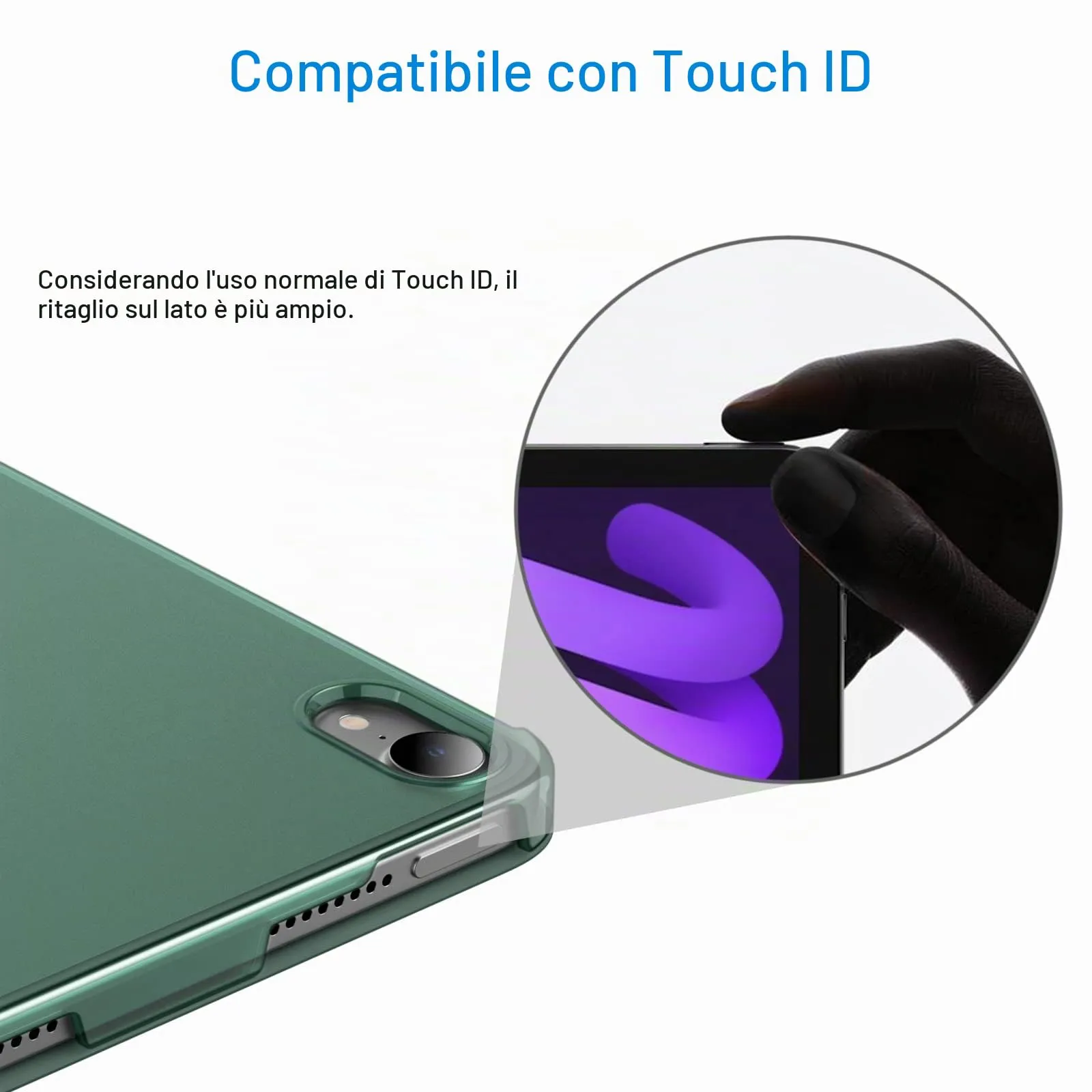 JETech Custodia per iPad mini A17 Pro / 6ª Gen, Verde Nebbioso - immagine 7