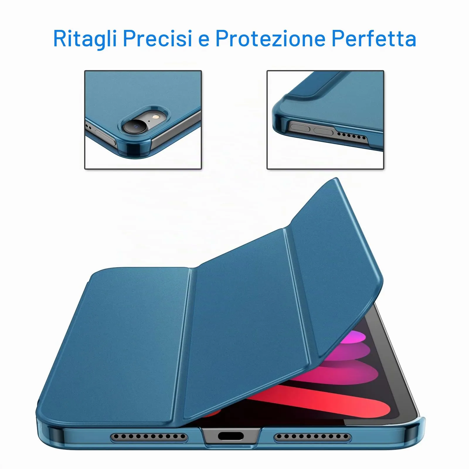 JETech Custodia per iPad mini A17 Pro / 6ª Gen, Verde Acqua - immagine 3