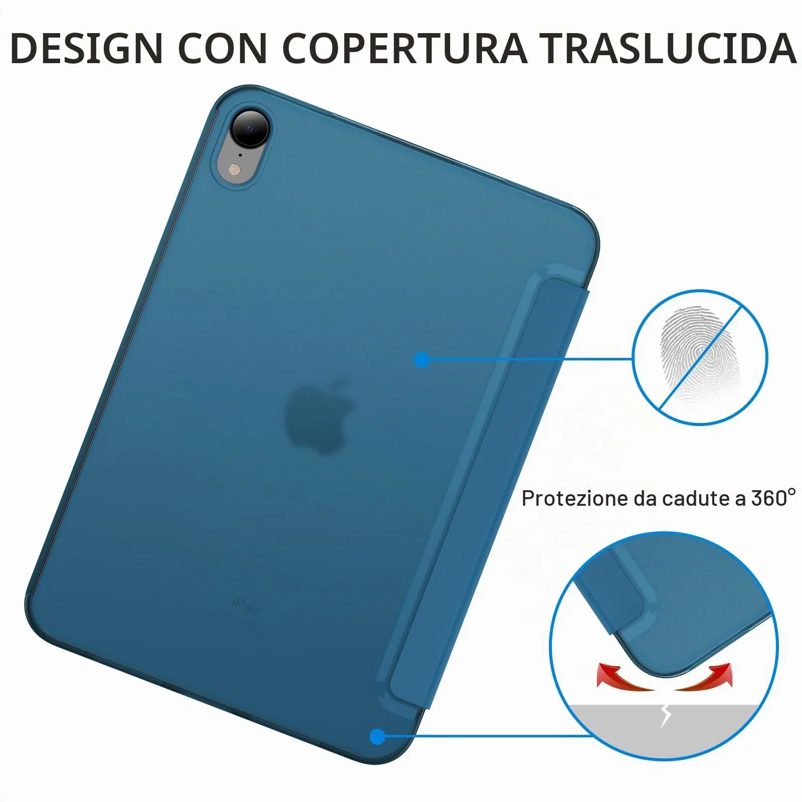 JETech Custodia per iPad mini A17 Pro / 6ª Gen, Verde Acqua - immagine 4