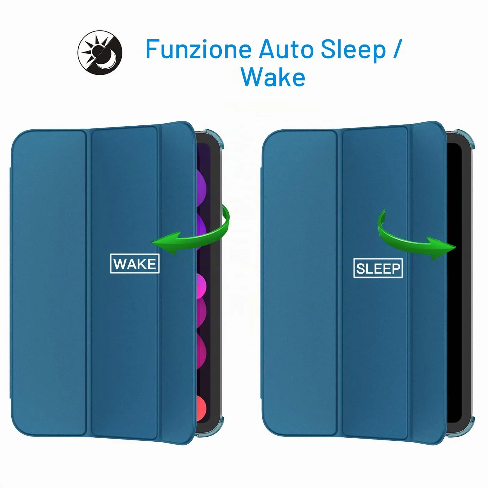 JETech Custodia per iPad mini A17 Pro / 6ª Gen, Verde Acqua - immagine 6