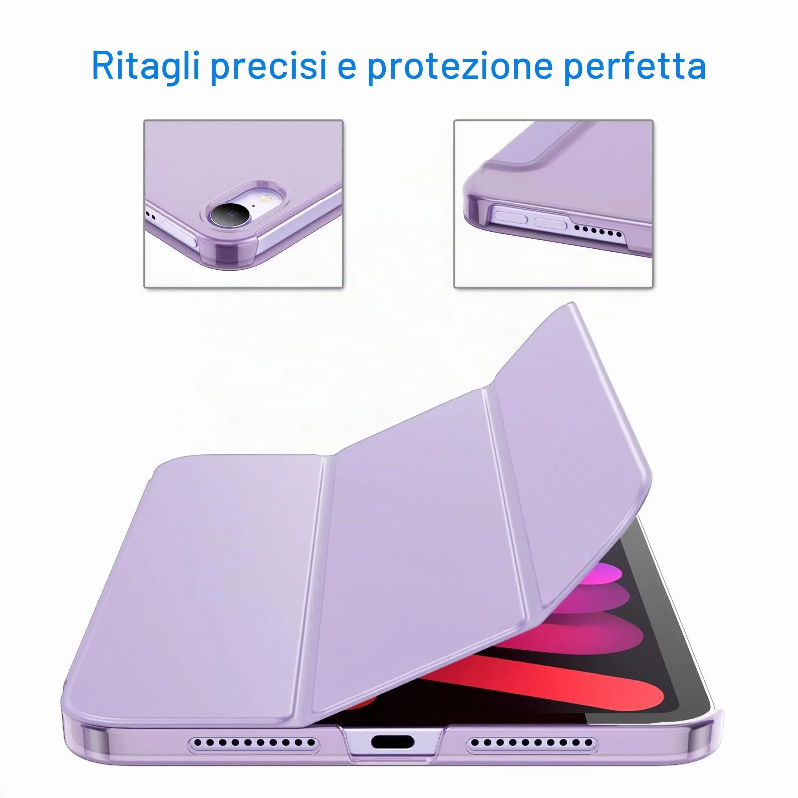 JETech Custodia per iPad mini A17 Pro/6ª Gen, Viola Chiaro - immagine 3