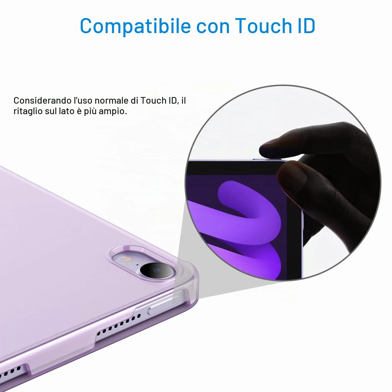 JETech Custodia per iPad mini A17 Pro/6ª Gen, Viola Chiaro - immagine 7