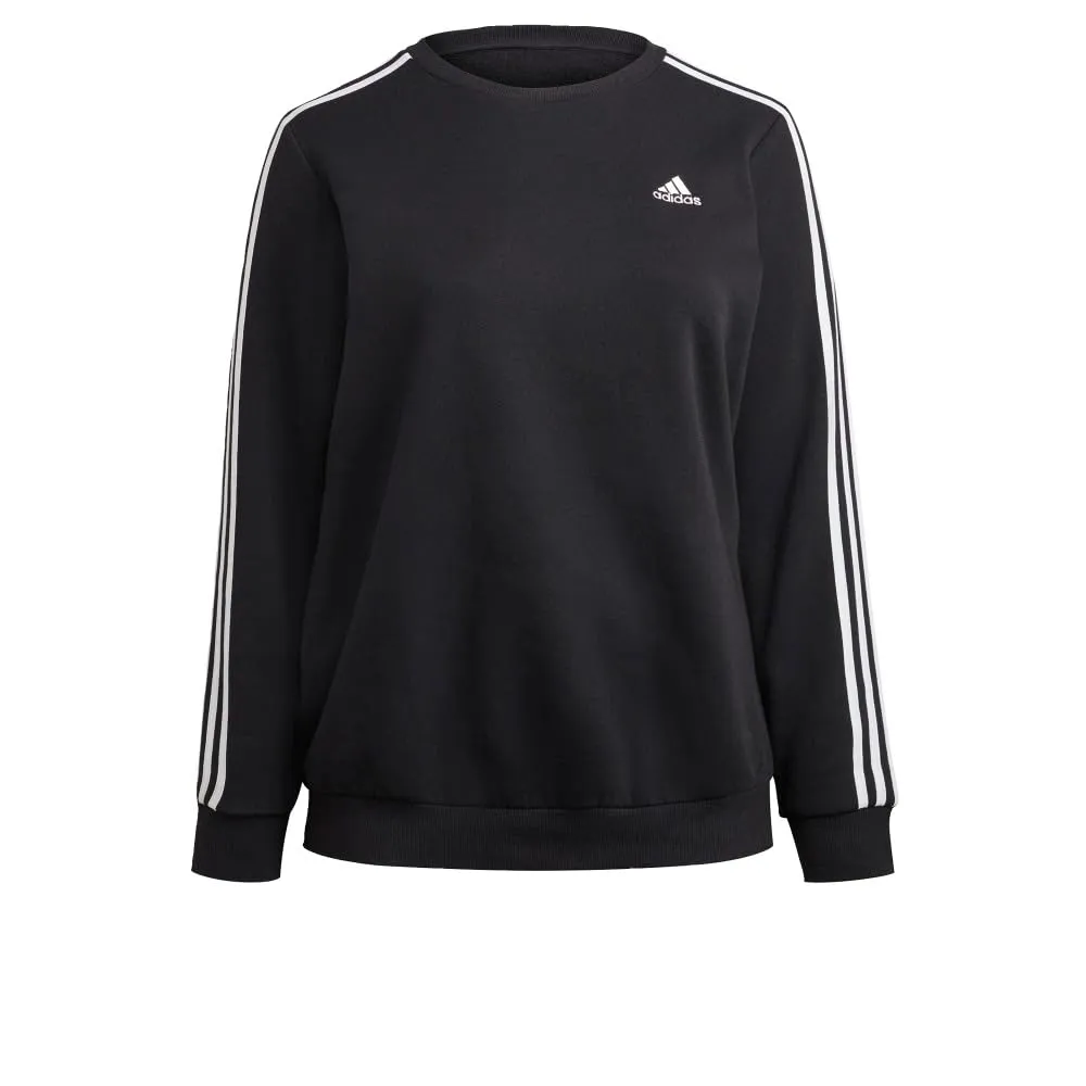 adidas Essentials Felpa da donna con cappuccio in pile oversize, Nero/Bianco, XXS-XS - immagine 4