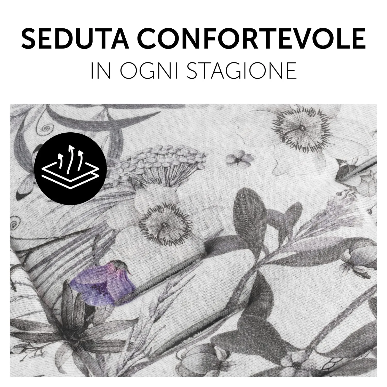 hauck Copriseduta Passeggino e Rimorchio Bici Universale, Fiori Grigio, 70x37x3 cm - immagine 4