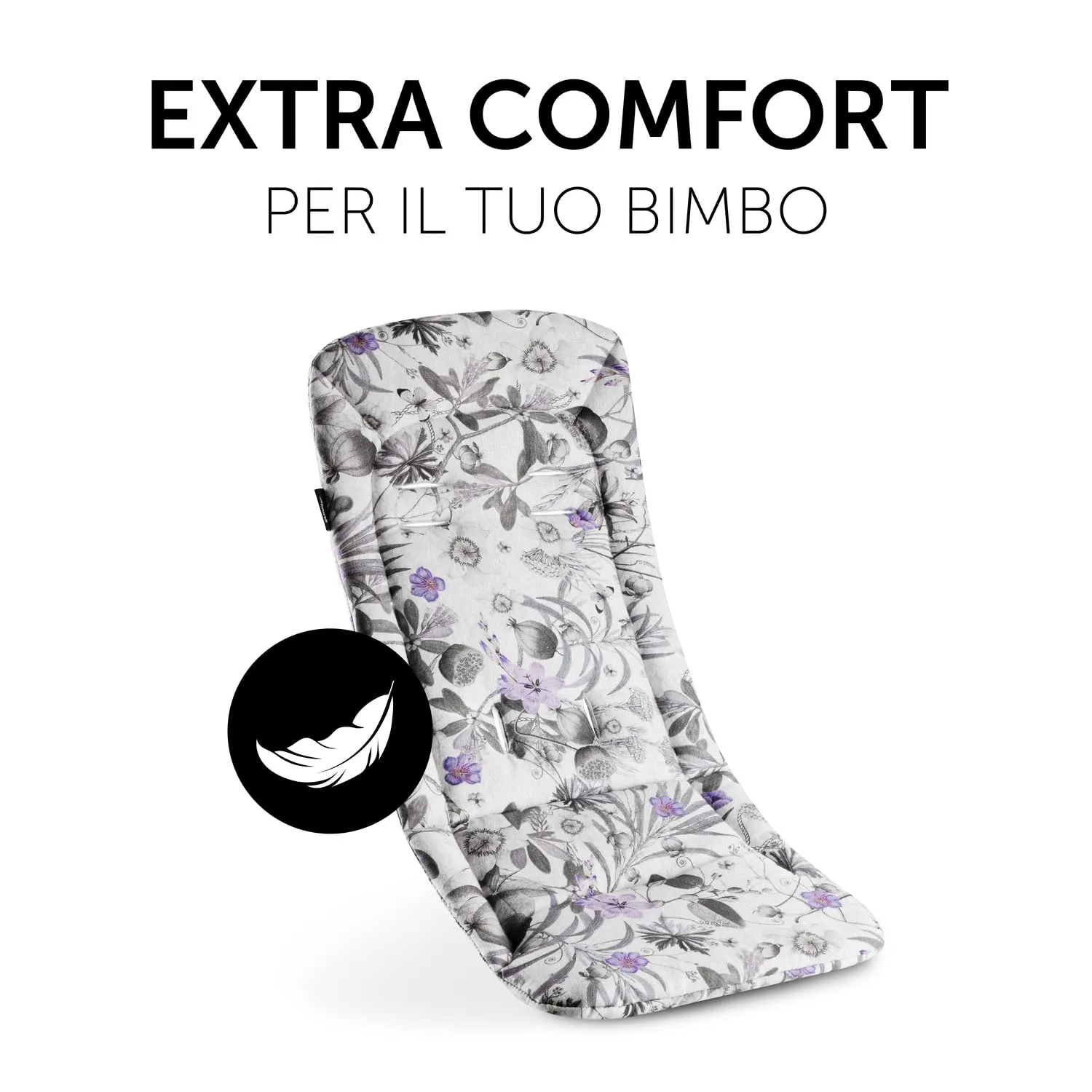 hauck Copriseduta Passeggino e Rimorchio Bici Universale, Fiori Grigio, 70x37x3 cm - immagine 5