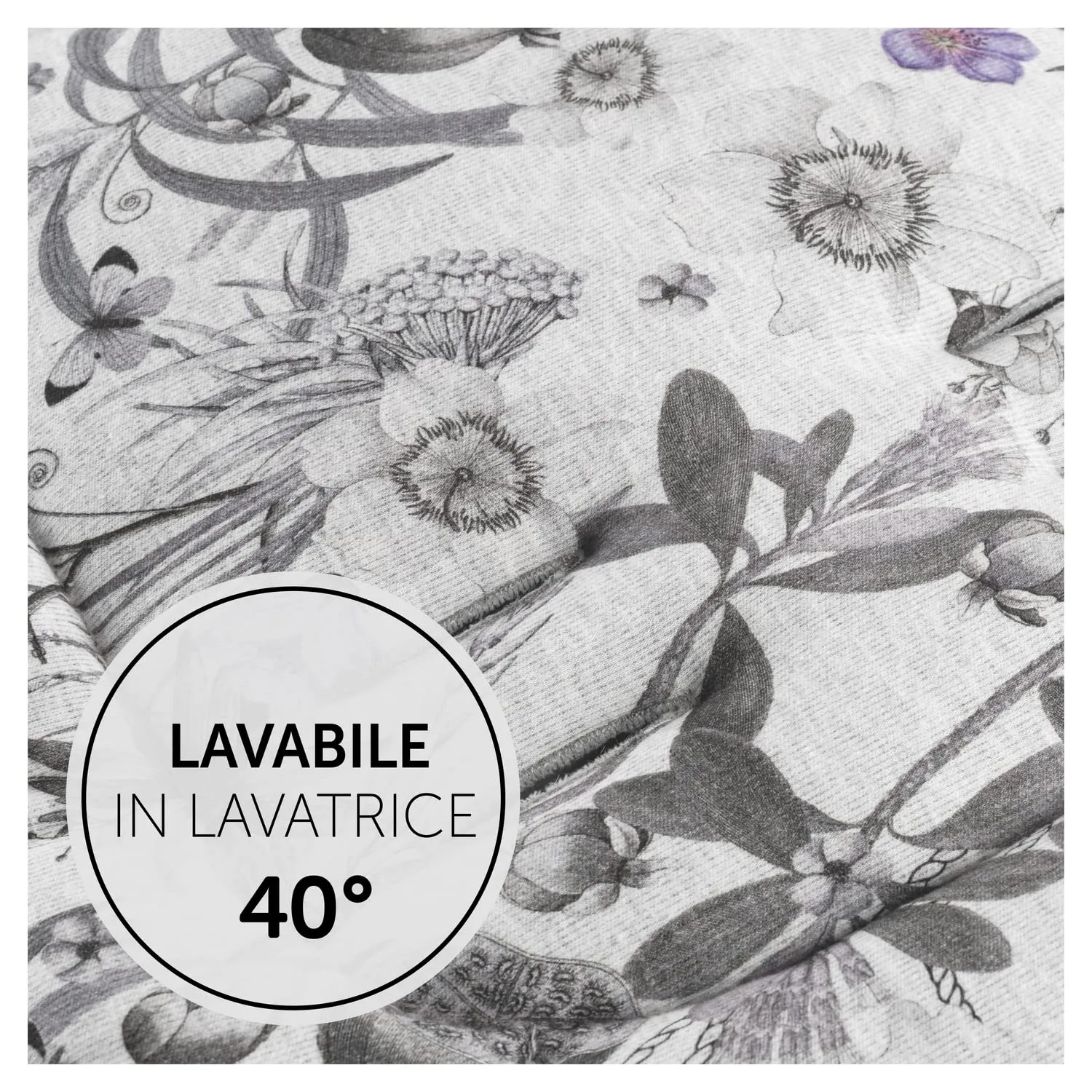 hauck Copriseduta Passeggino e Rimorchio Bici Universale, Fiori Grigio, 70x37x3 cm - immagine 7
