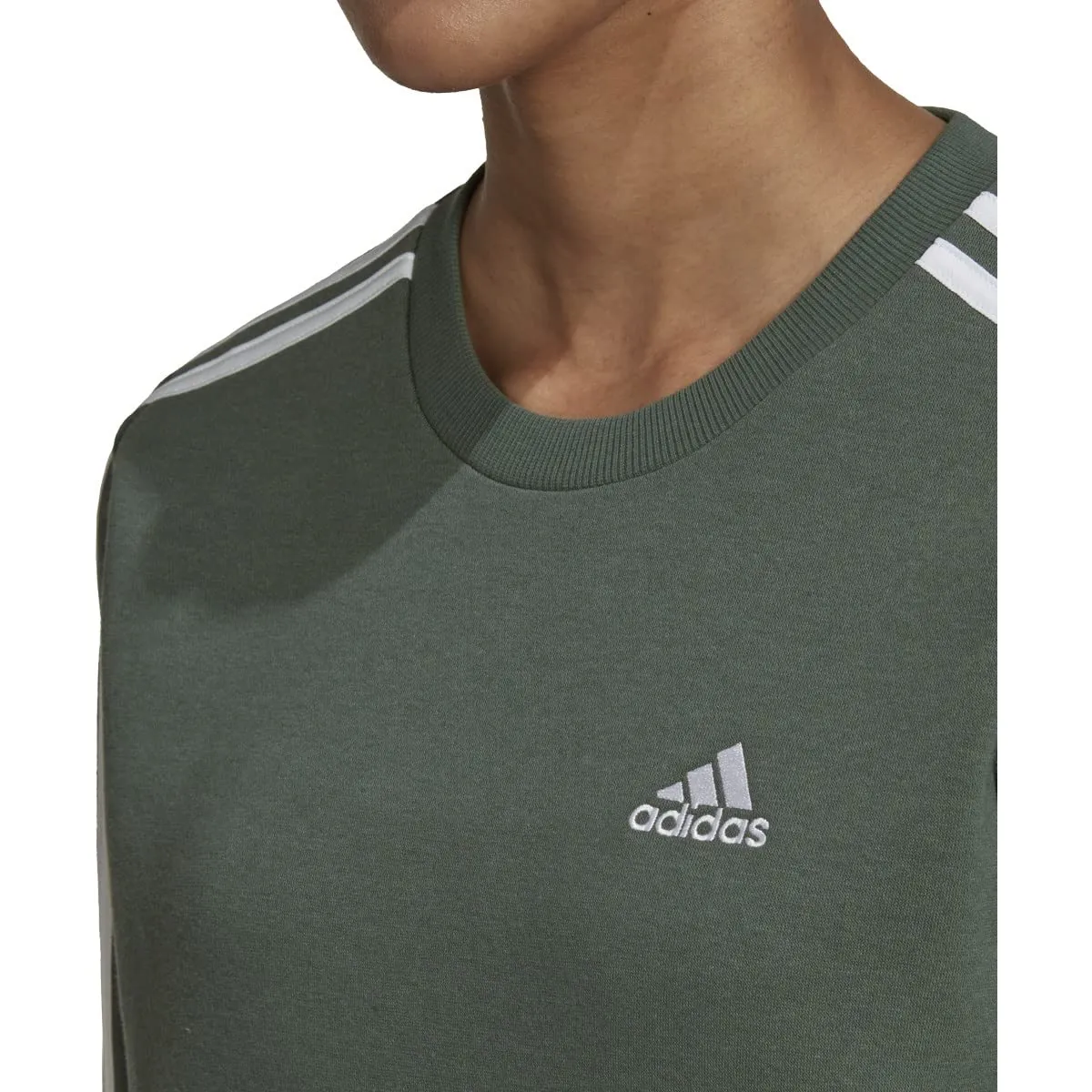 adidas Own The Run Maglietta a maniche lunghe da donna, Ossido verde-bianco, XL - immagine 4
