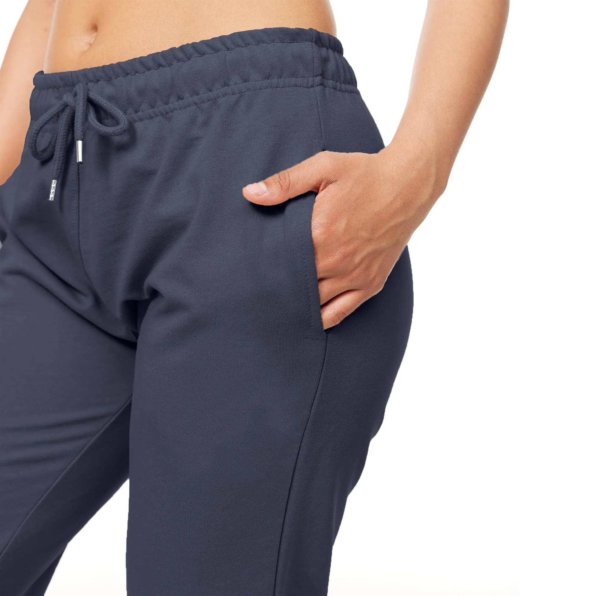 ROSS CAMP Jogging Donna in Cotone, Pantaloni Sportivi Lunghi, Blu Navy - immagine 5