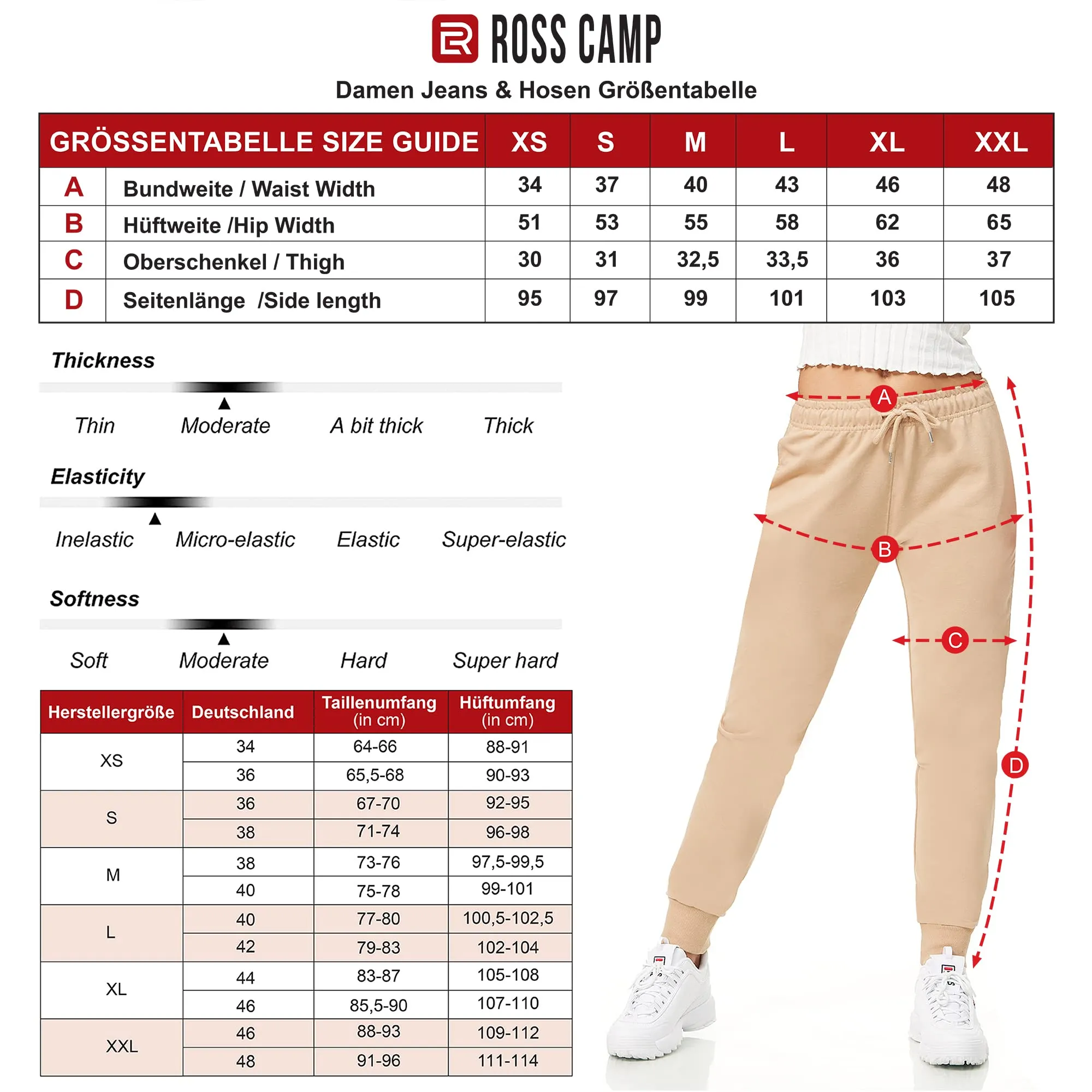 ROSS CAMP Jogging Donna in Cotone, Pantaloni Sportivi Lunghi, Blu Navy - immagine 7