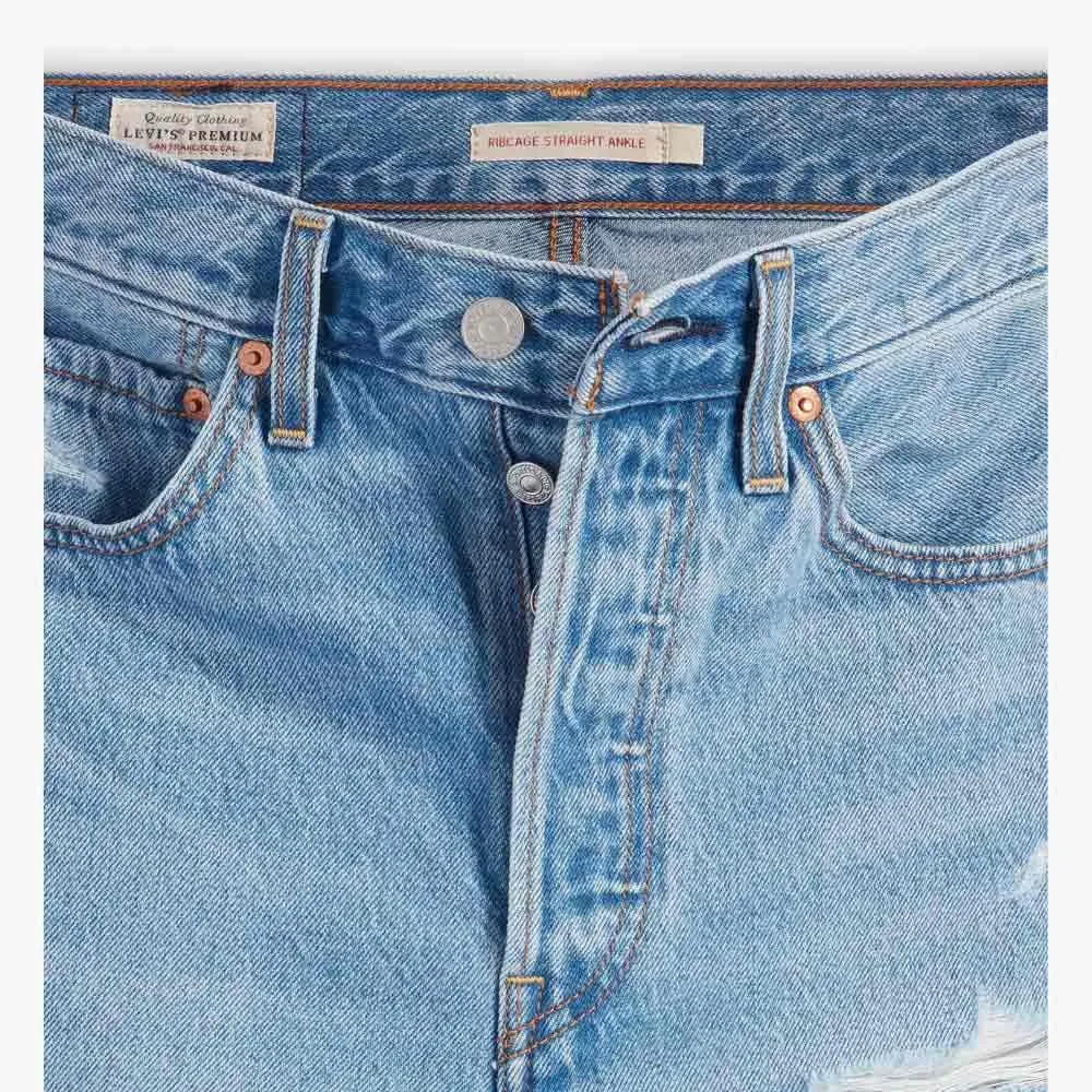 Levi's Ribcage Straight Ankle Jeans, In The Middle W Damage, 28W / 29L - immagine 7