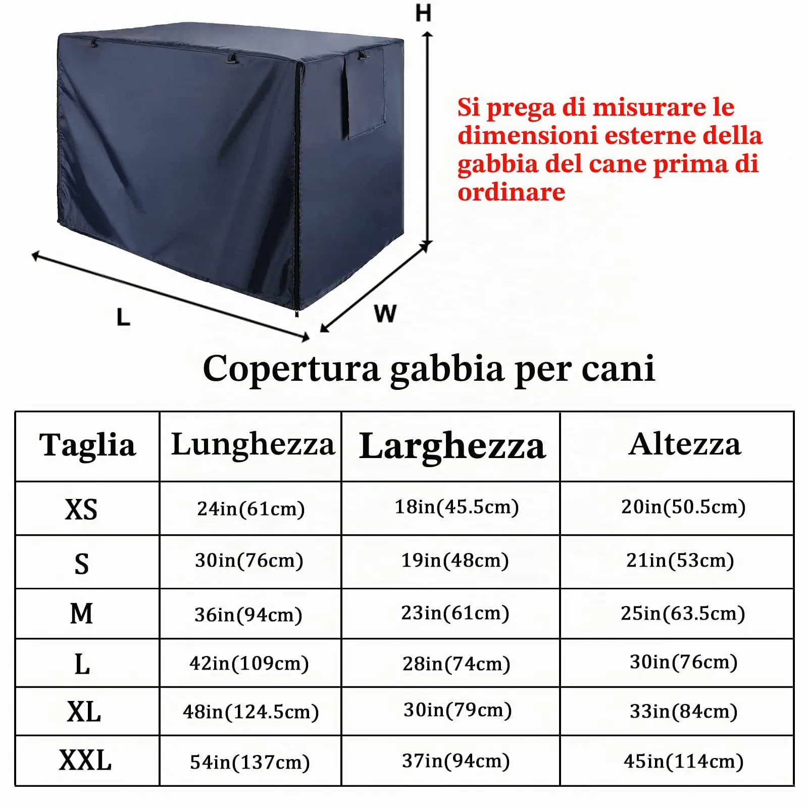 Sensong Copertura per Gabbia per Cani in Poliestere Impermeabile, Marina Militare, 109x74x76cm - immagine 3