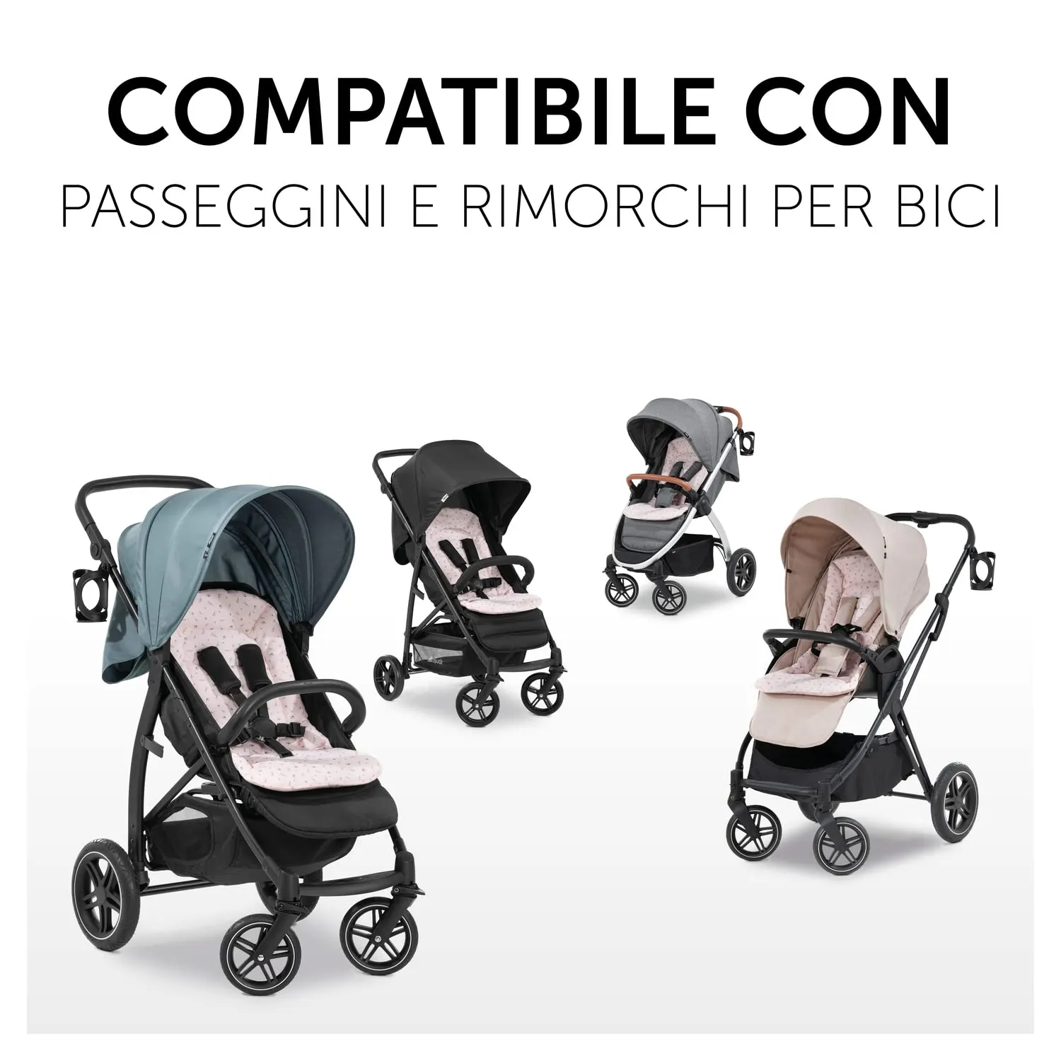 hauck Copri Passeggino Cotone Traspirante, 70 x 37 x 3 cm, Flowers Rose - immagine 2