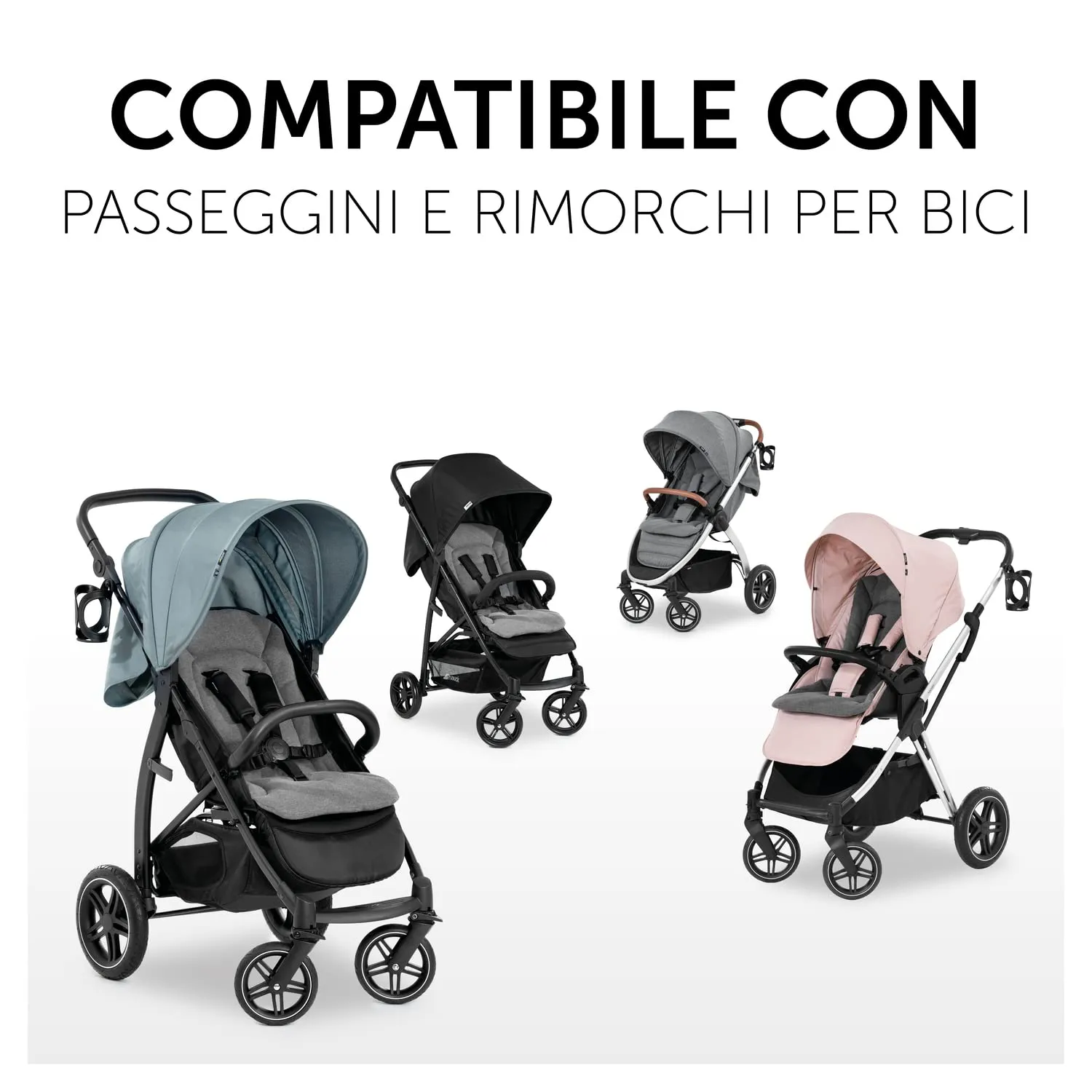hauck Copriseduta Universale per Passeggino e Rimorchio Bici, Grigio Scuro, 70x37x3 cm - immagine 2