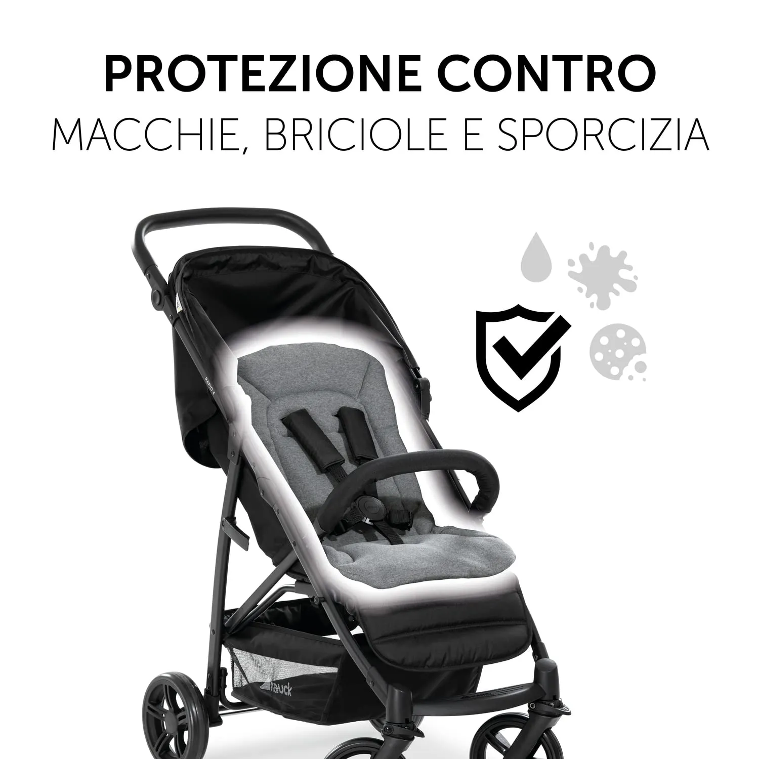 hauck Copriseduta Universale per Passeggino e Rimorchio Bici, Grigio Scuro, 70x37x3 cm - immagine 6