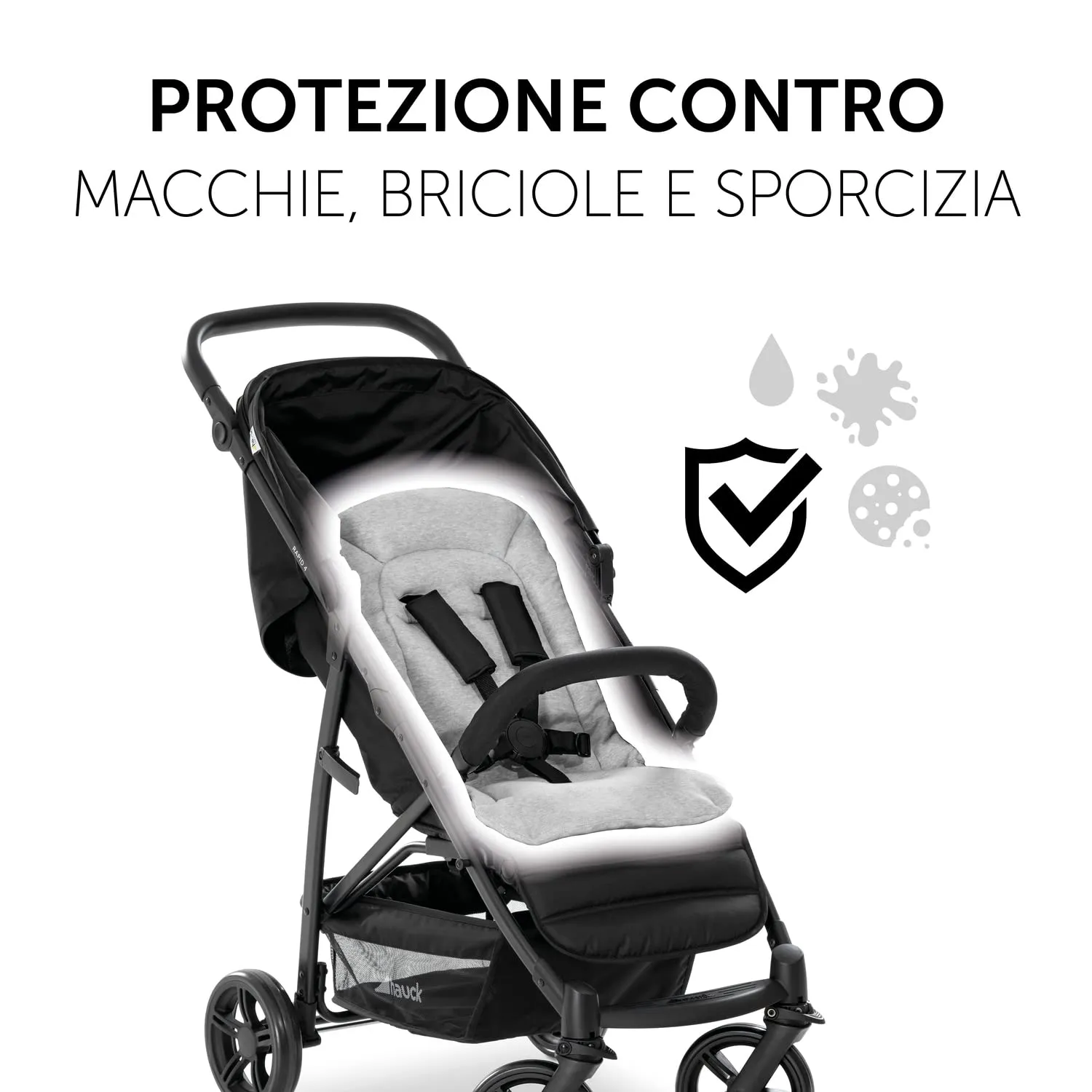 hauck Copri Passeggino Cotone Traspirante, 70 x 37 x 3 cm, Light Grey - immagine 6