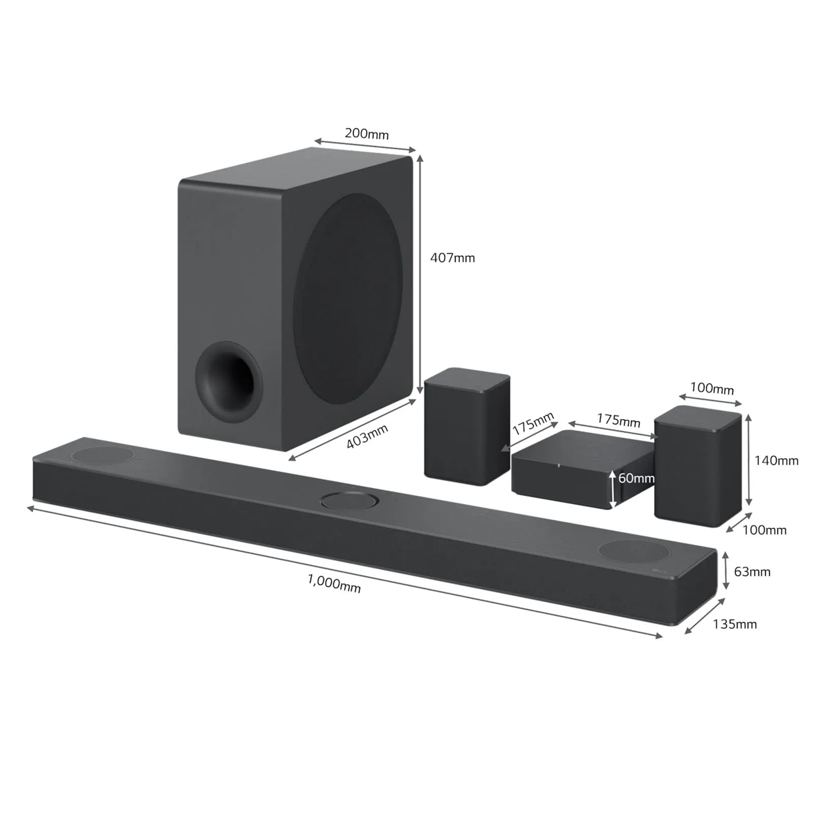 LG S80QR Soundbar 5.1.3 Canali con Subwoofer Wireless e Casse Posteriori, 620W, Dolby Atmos, DTS:X, IMAX Enhanced, Meridian - immagine 2