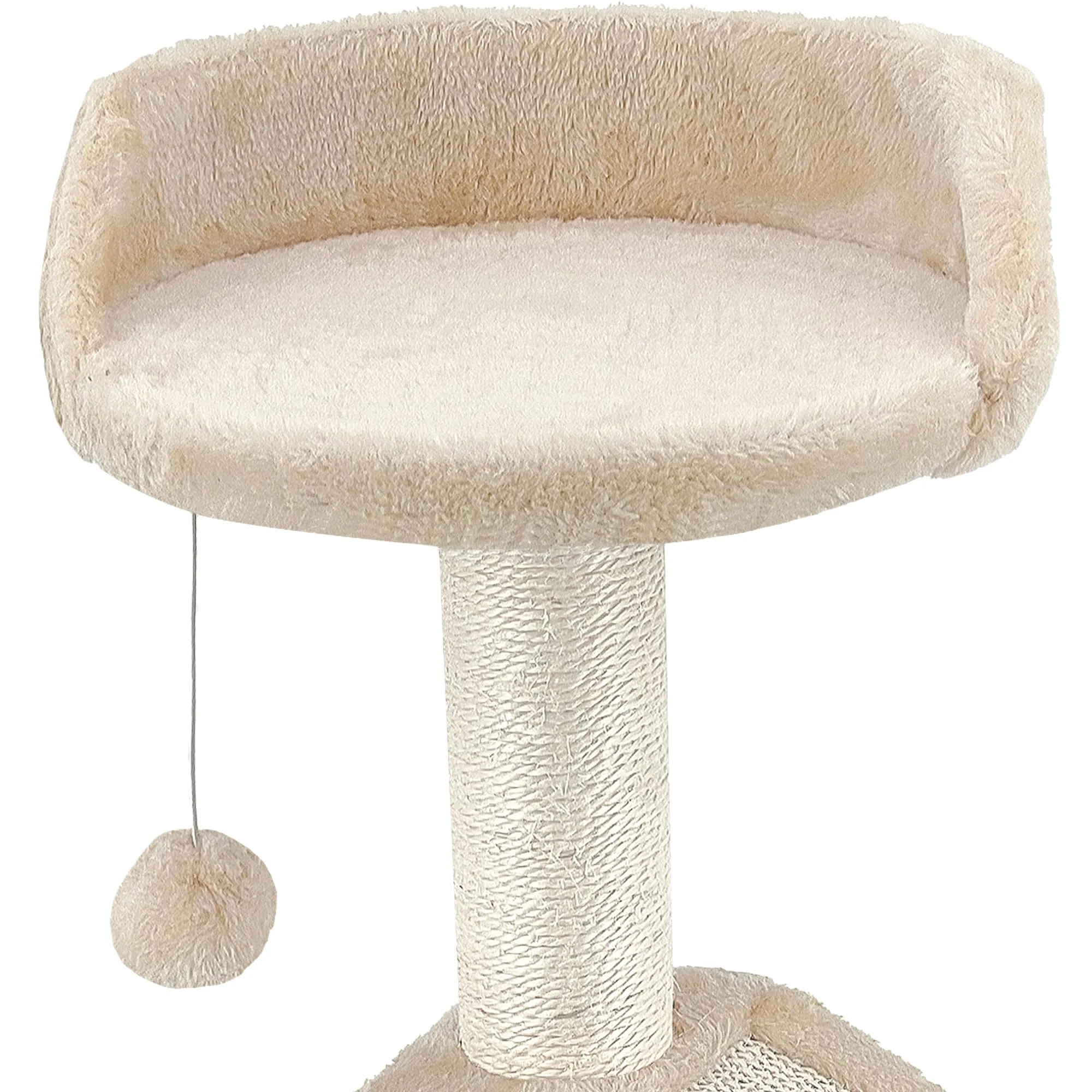 Beltom Tiragraffi per Gatti con Corda Sisal e Cuccia, 54 cm - Beige - immagine 7