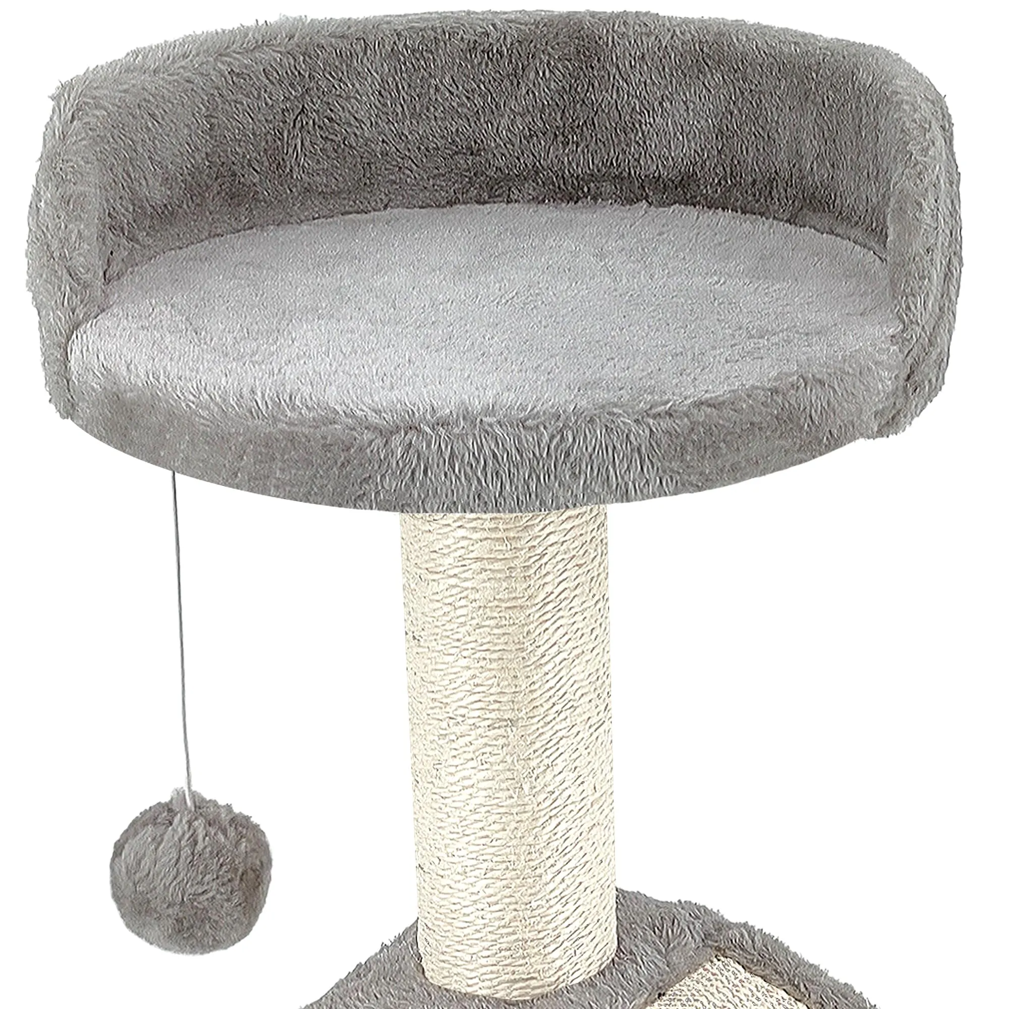 Beltom Tiragraffi per Gatti con Corda Sisal e Cuccia, 54 cm - Grigio - immagine 7