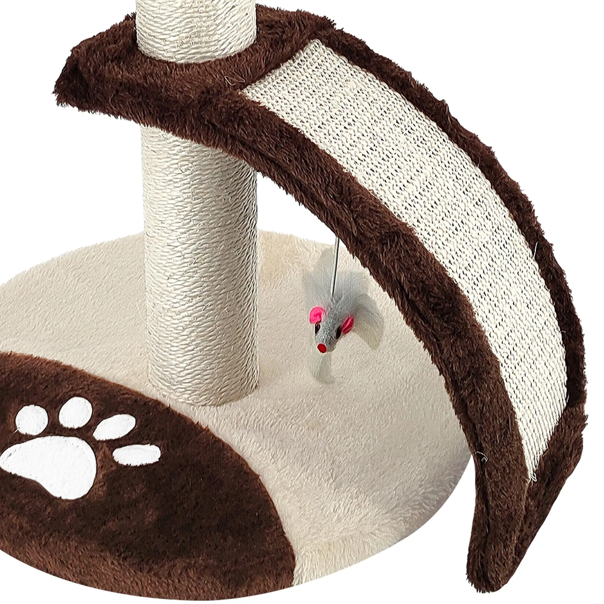 Beltom Tiragraffi per Gatti 54 cm con Corda Sisal e Cuccia, Marrone-Beige - immagine 6
