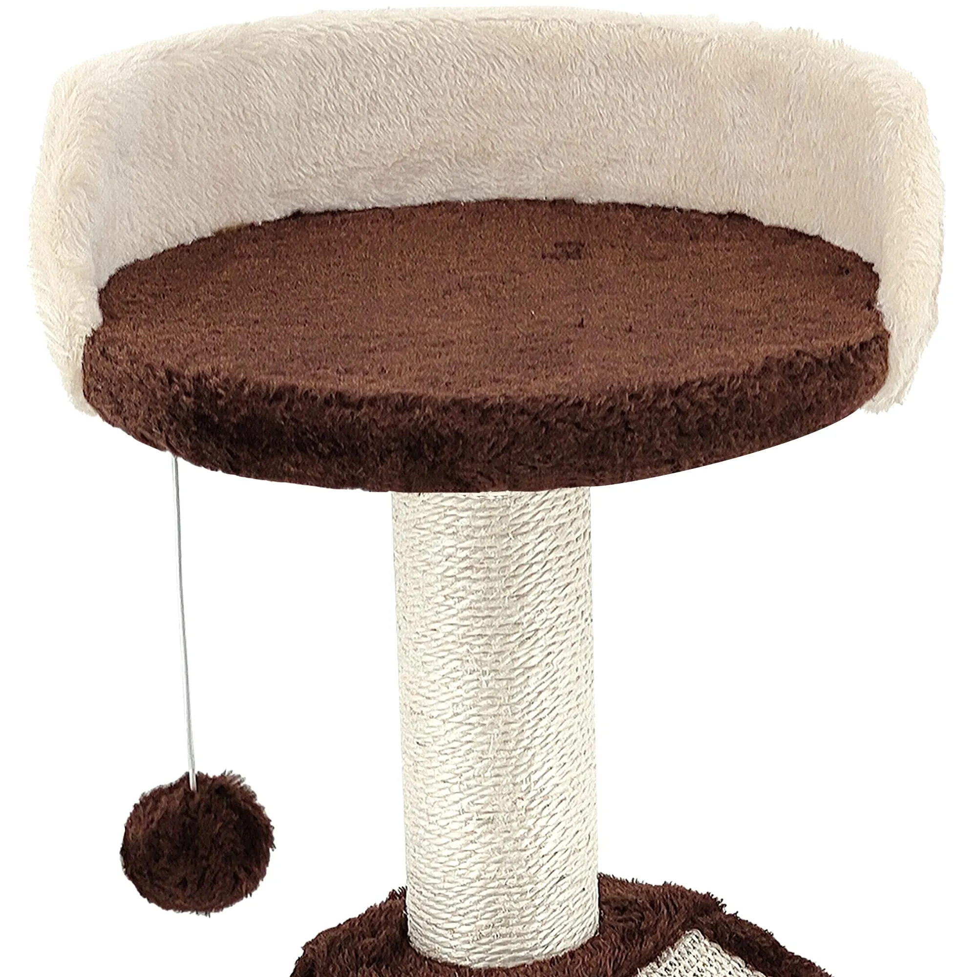 Beltom Tiragraffi per Gatti 54 cm con Corda Sisal e Cuccia, Marrone-Beige - immagine 7