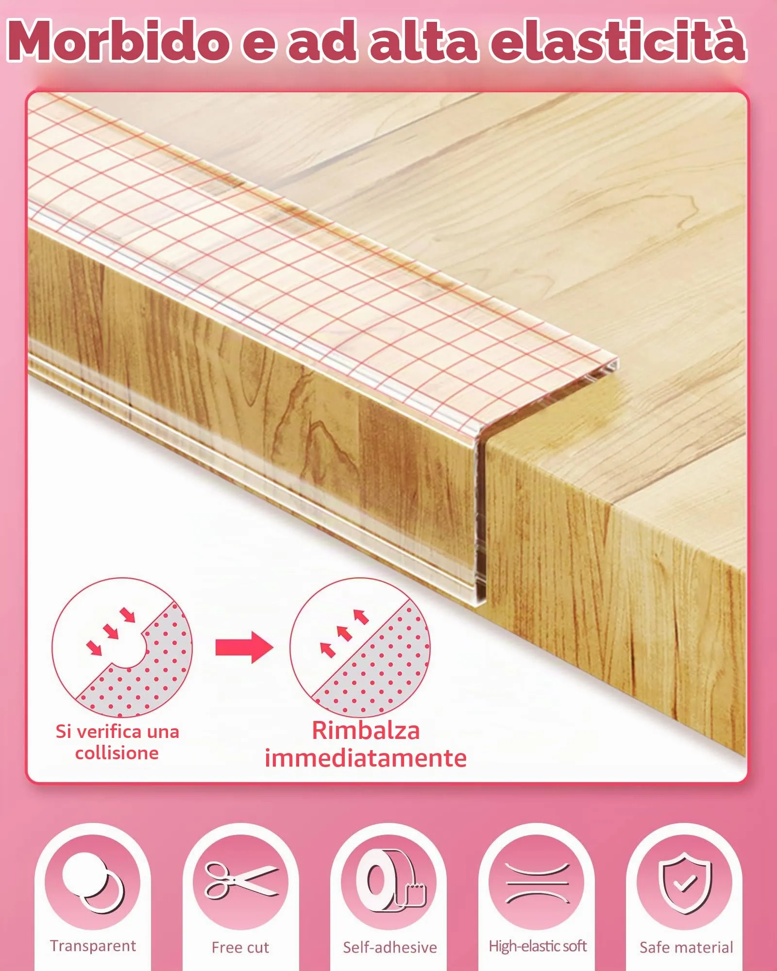 Loiion Protezione Bordi Bambino Adesivo Trasparente, 10m x 3cm - immagine 4